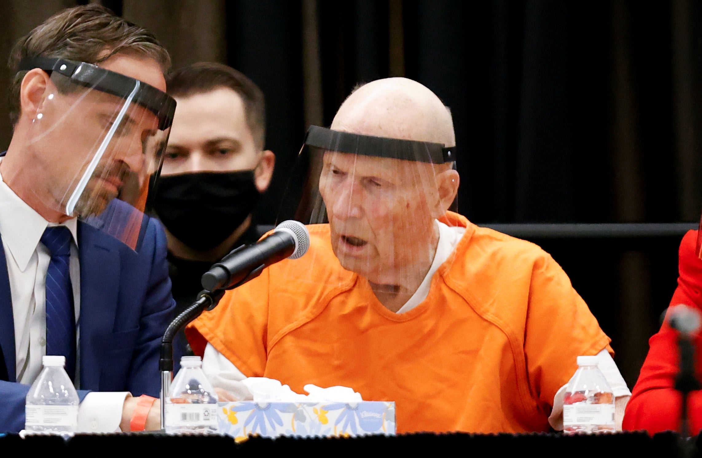 Former police officer Joseph James DeAngelo Jr speaks during a hearing on crimes attributed to the Golden State Killer at the Sacramento County courtroom, in Sacramento, California