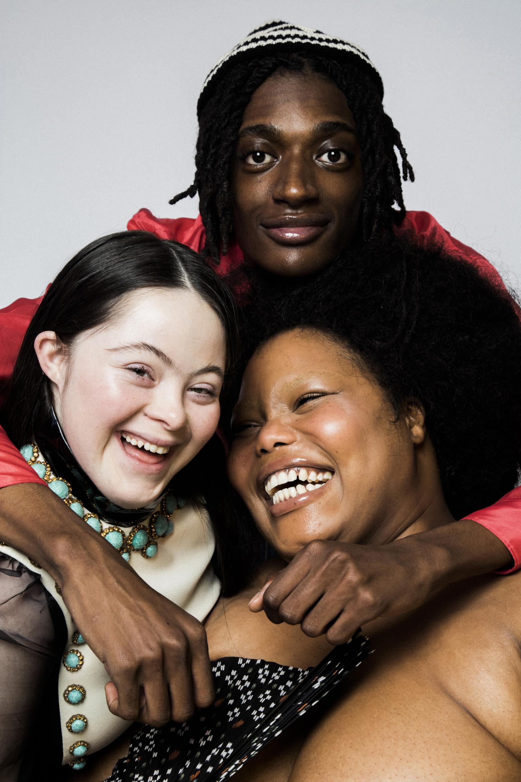 Ellie Goldstein, Jahmal Baptiste and Enam - Photograph by David PD Hyde