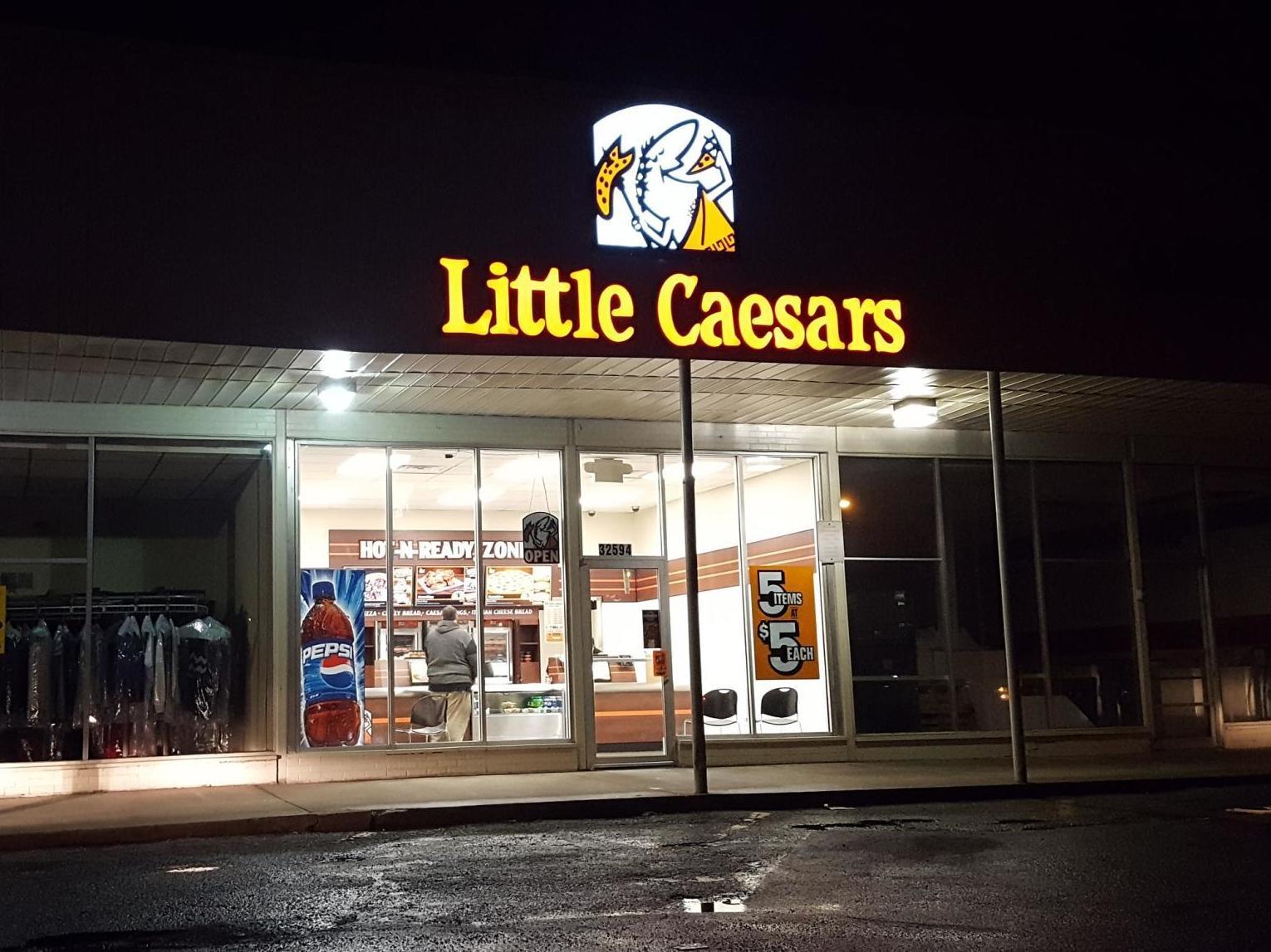 An Ohio couple discovered the symbol on the pizza they purchased (pictured is not the same Little Caesars in question)