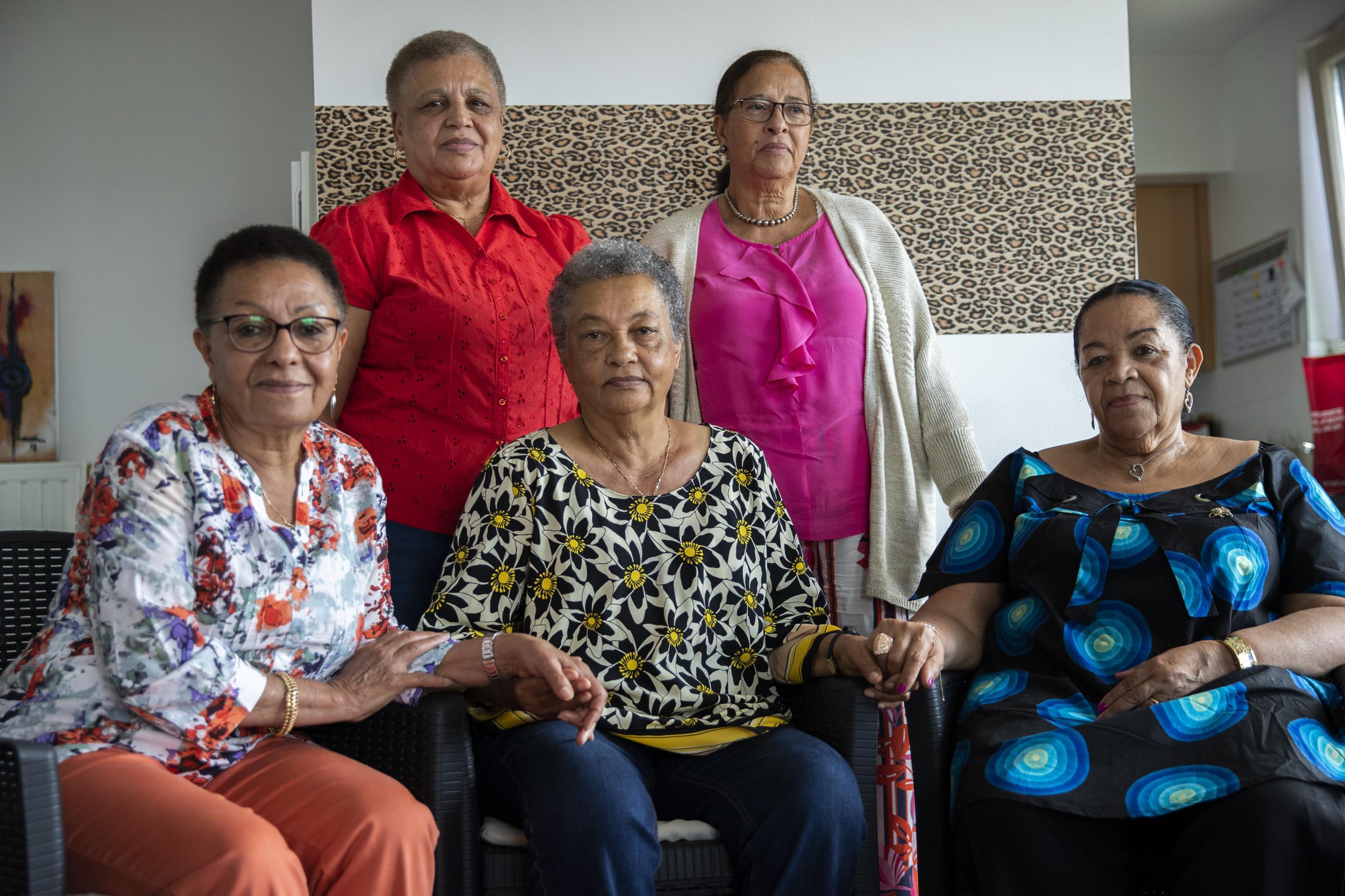 (Clockwise from top left) Simone Ngalula, Monique Bitu Bingi, Lea Tavares Mujinga, Noelle Verbeeken and Marie-Jose Loshi were among thousands of biracial children seized from their mothers and separated from their African roots by Belgian authorities ruling over the area from 1908-60