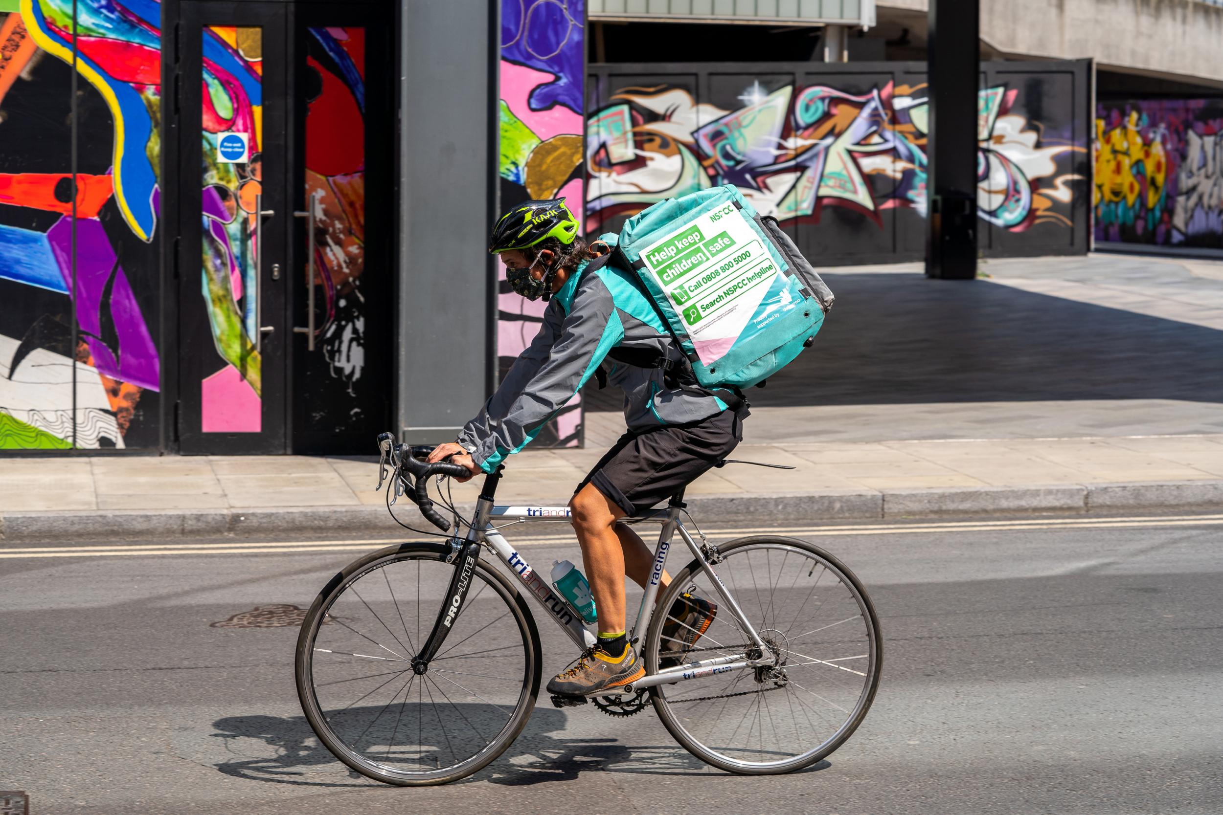 Riders will also promote the NSPCC Helpline number with a sticker on their delivery bags