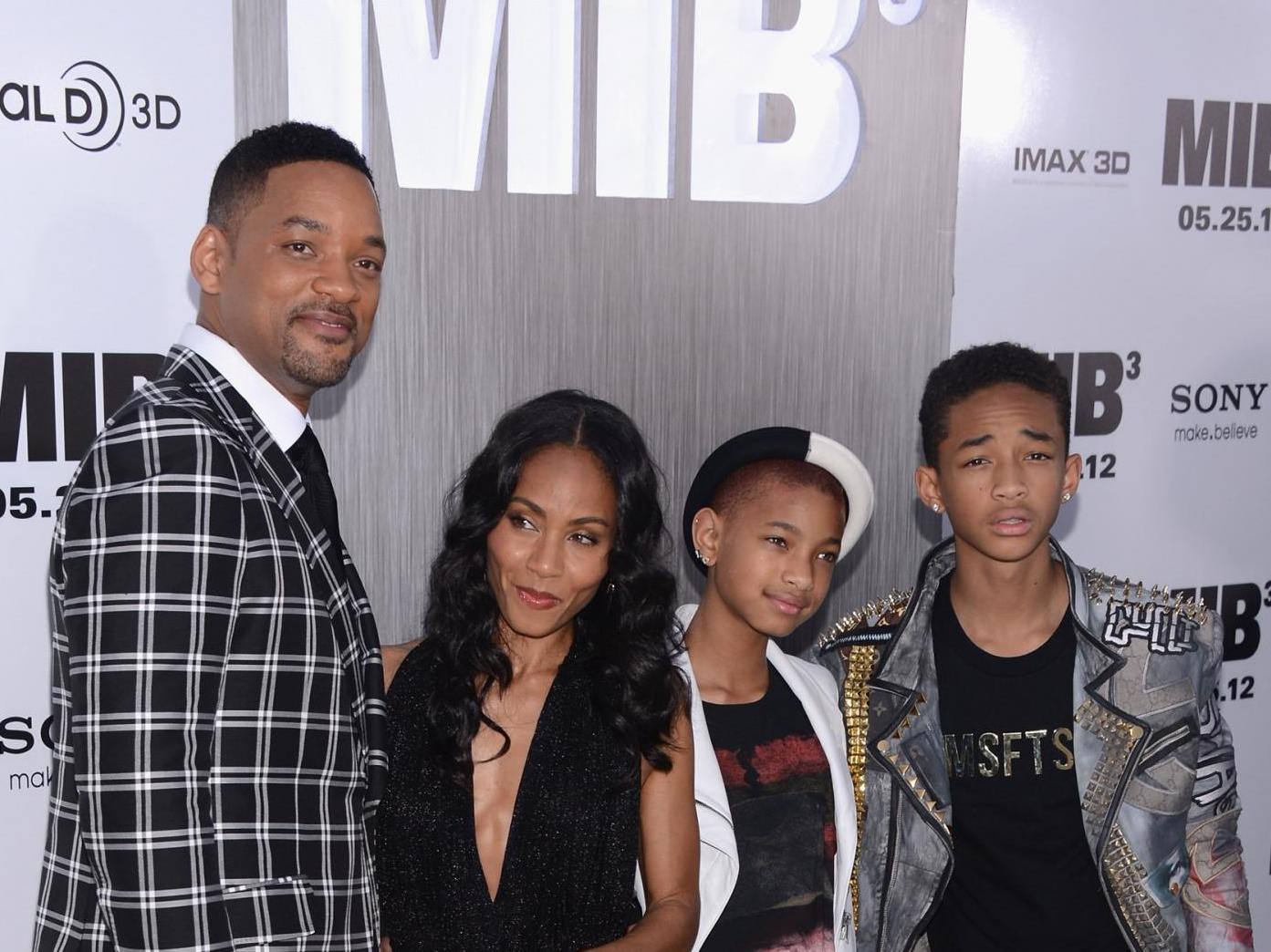 Willl Smith with wife, Jada Pinkett Smith, and children, Willow and Jaden