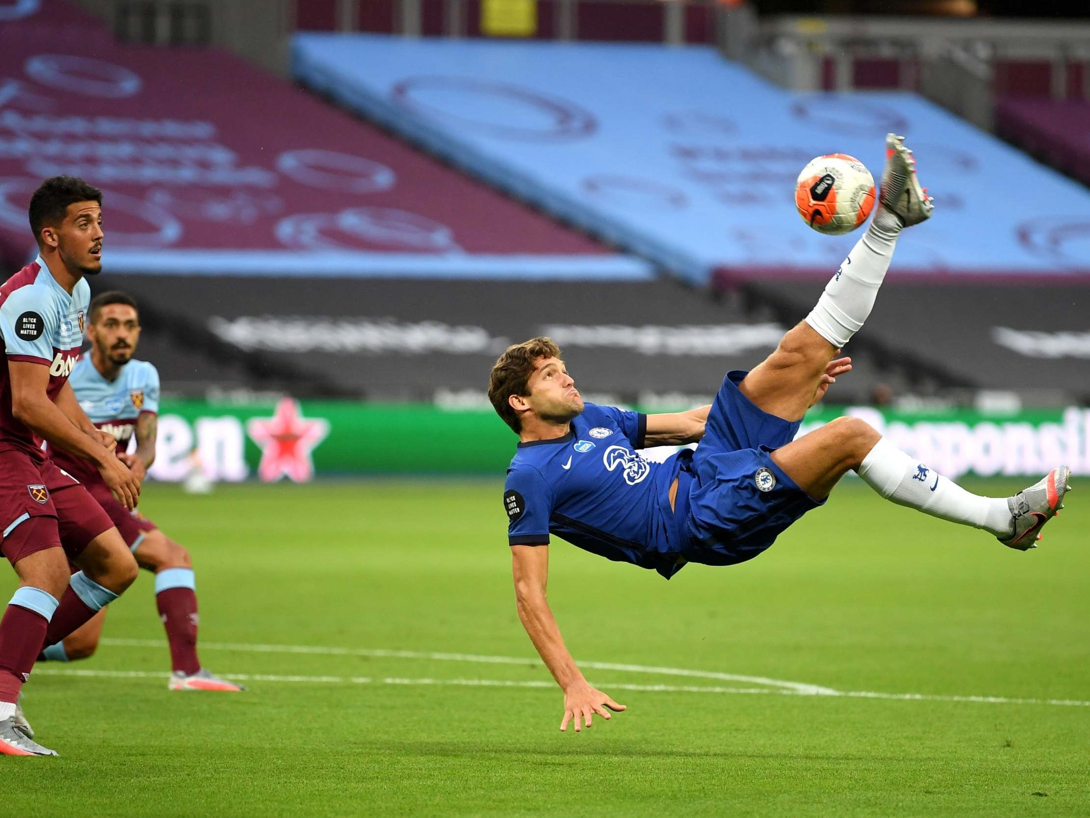 Marcos Alonso in action at West Ham