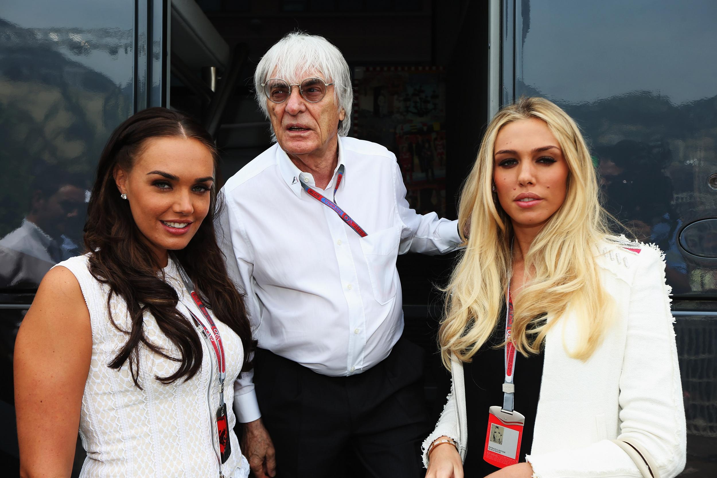 Bernie Ecclestone with his daughters Tamara Ecclestone and Petra Ecclestone (Getty)