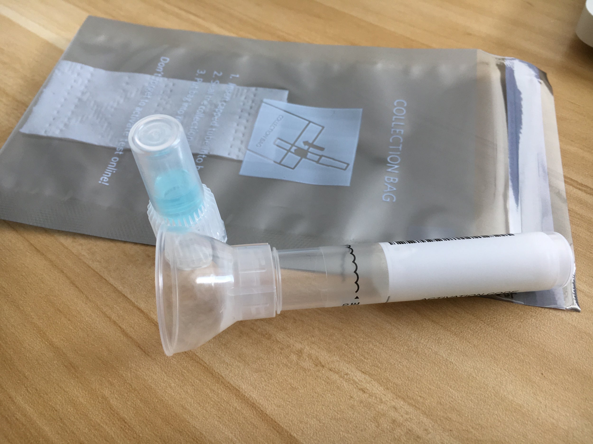 A sample of saliva is sent in Ancestry’s spit kit, which costs £149