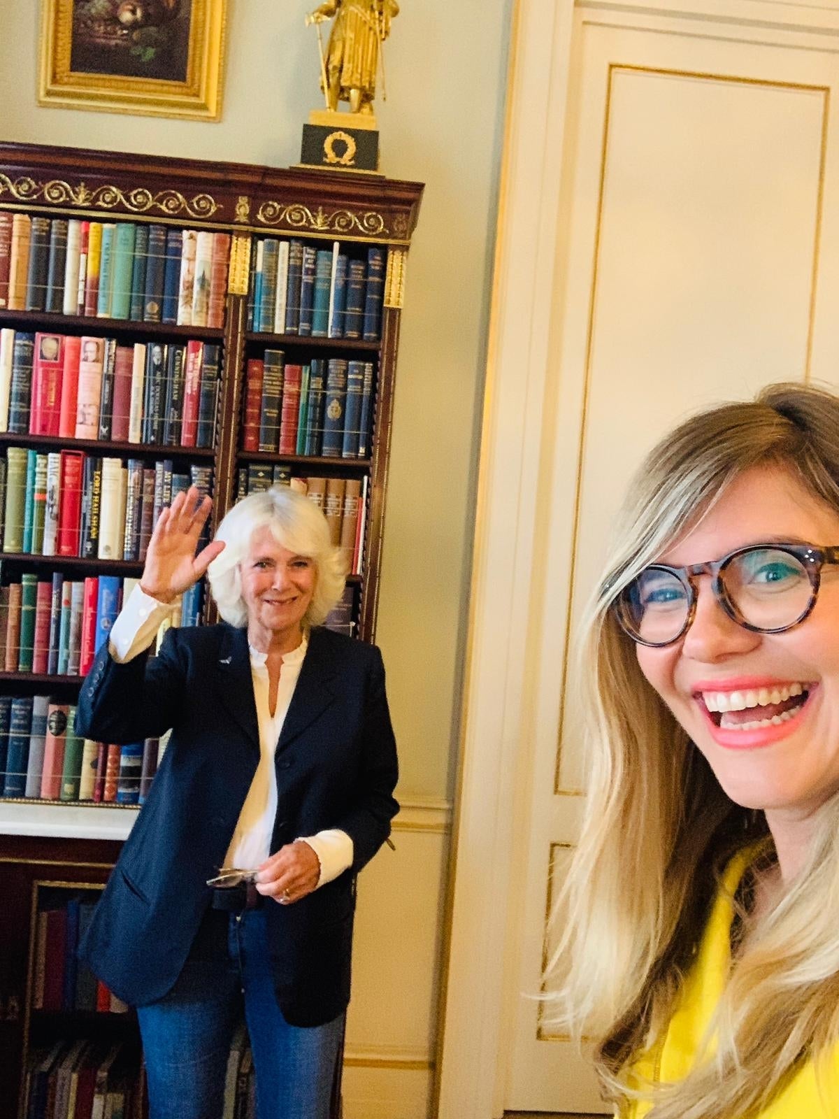 Camilla, the Duchess of Cornwall with Emma Barnett