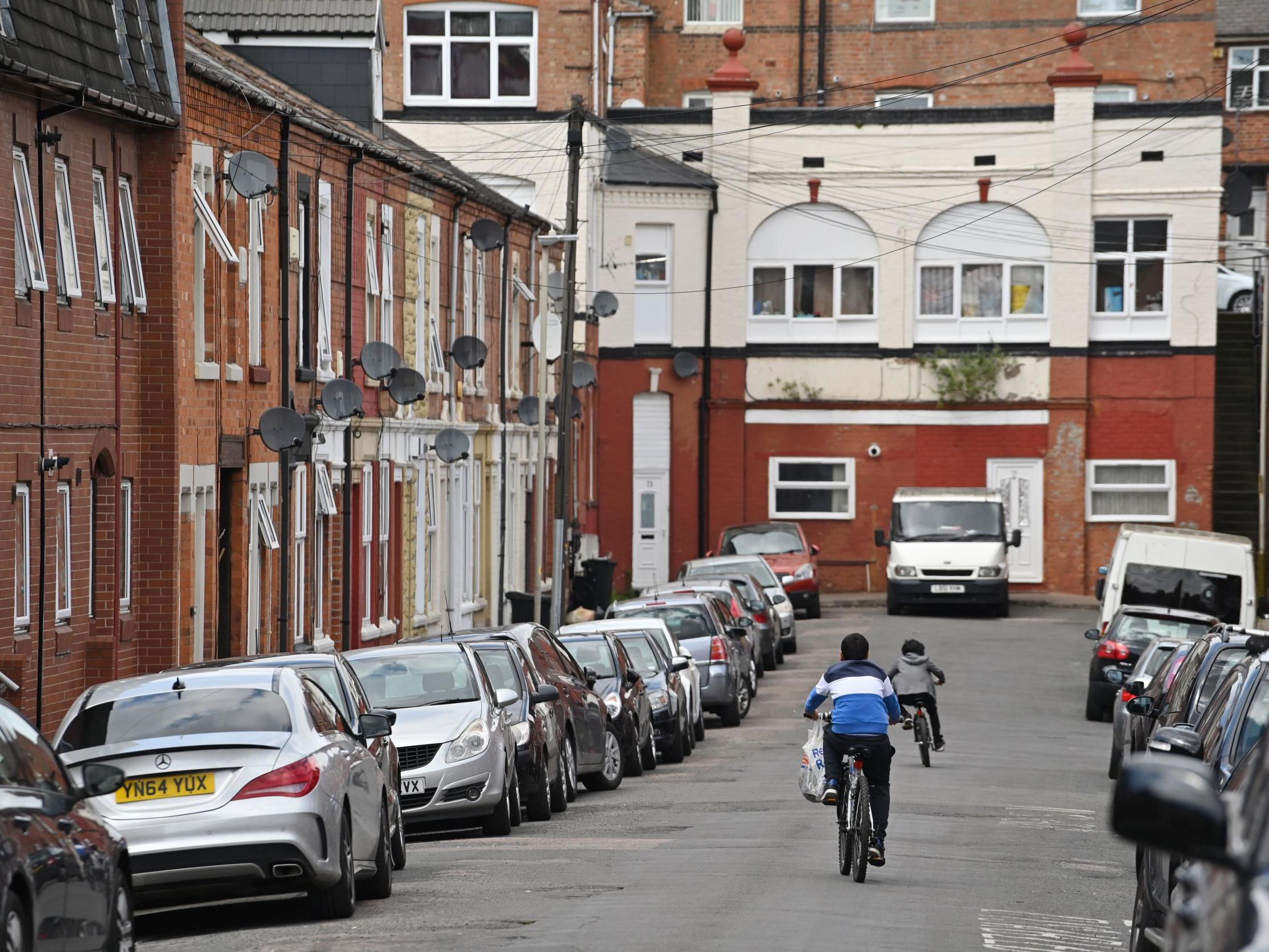 Children cycle in North Evington, Leicester