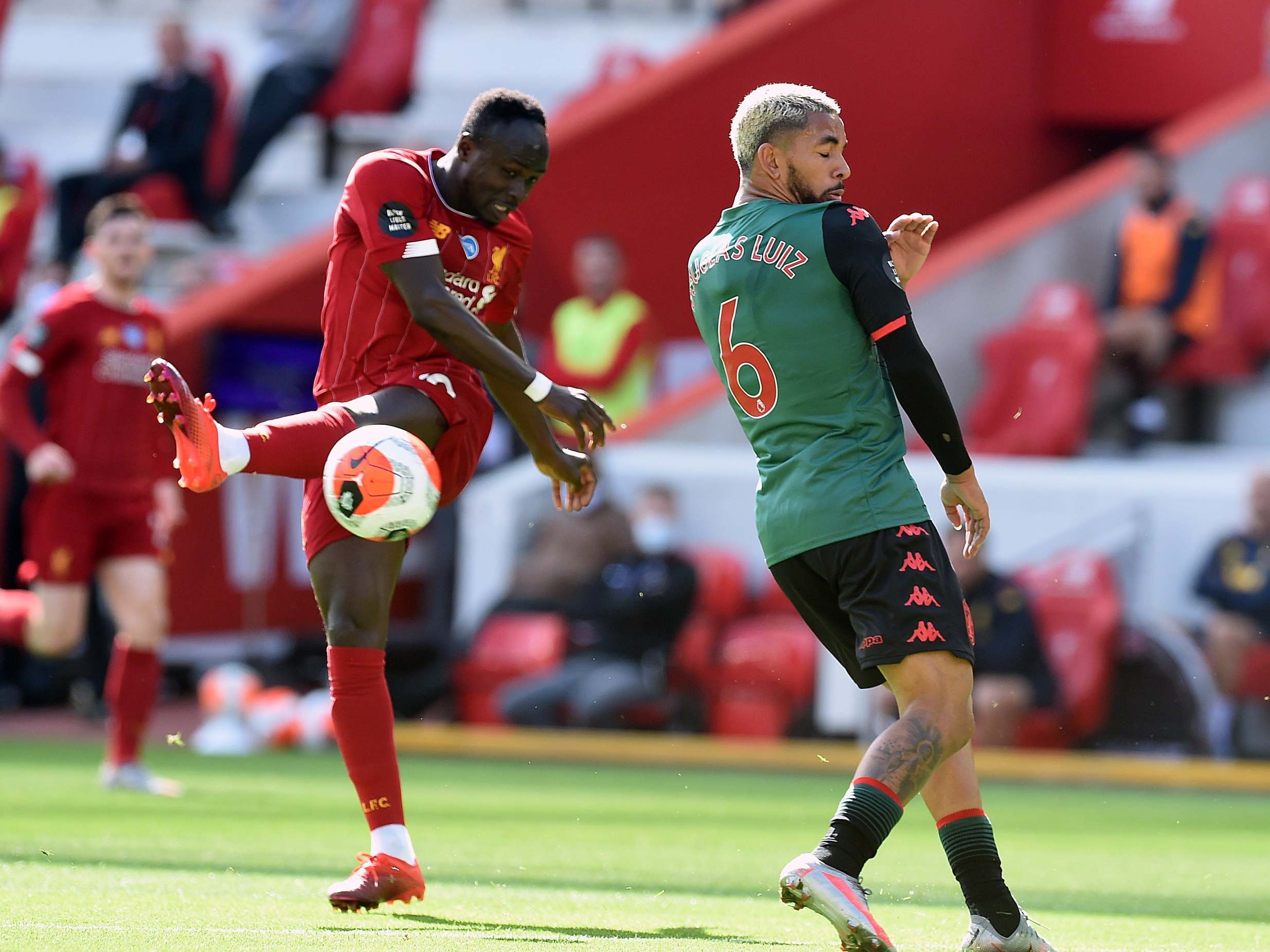 Sadio Mane in action against Aston Villa