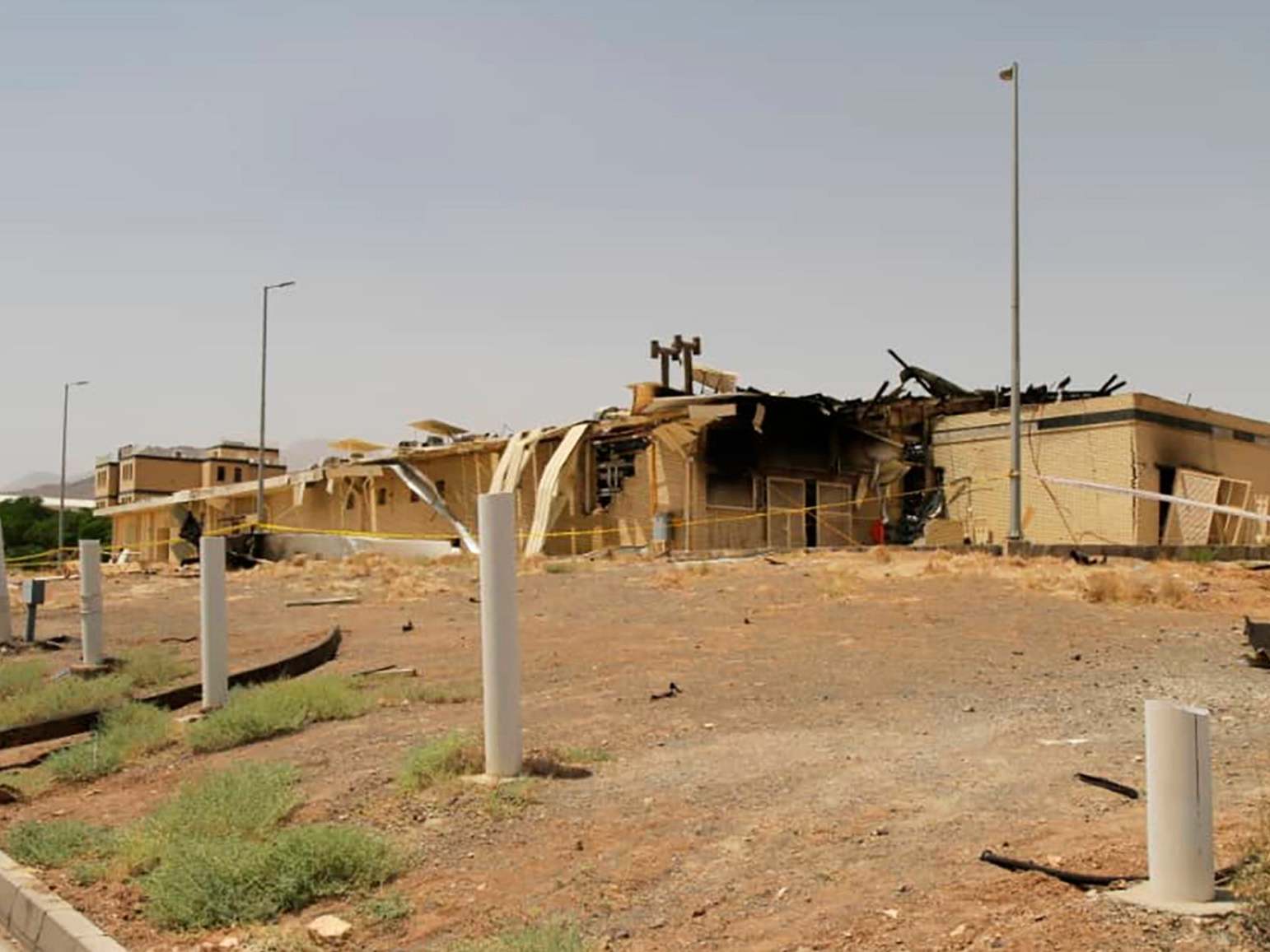 A building after it was damaged by a fire at the Natanz uranium enrichment facility