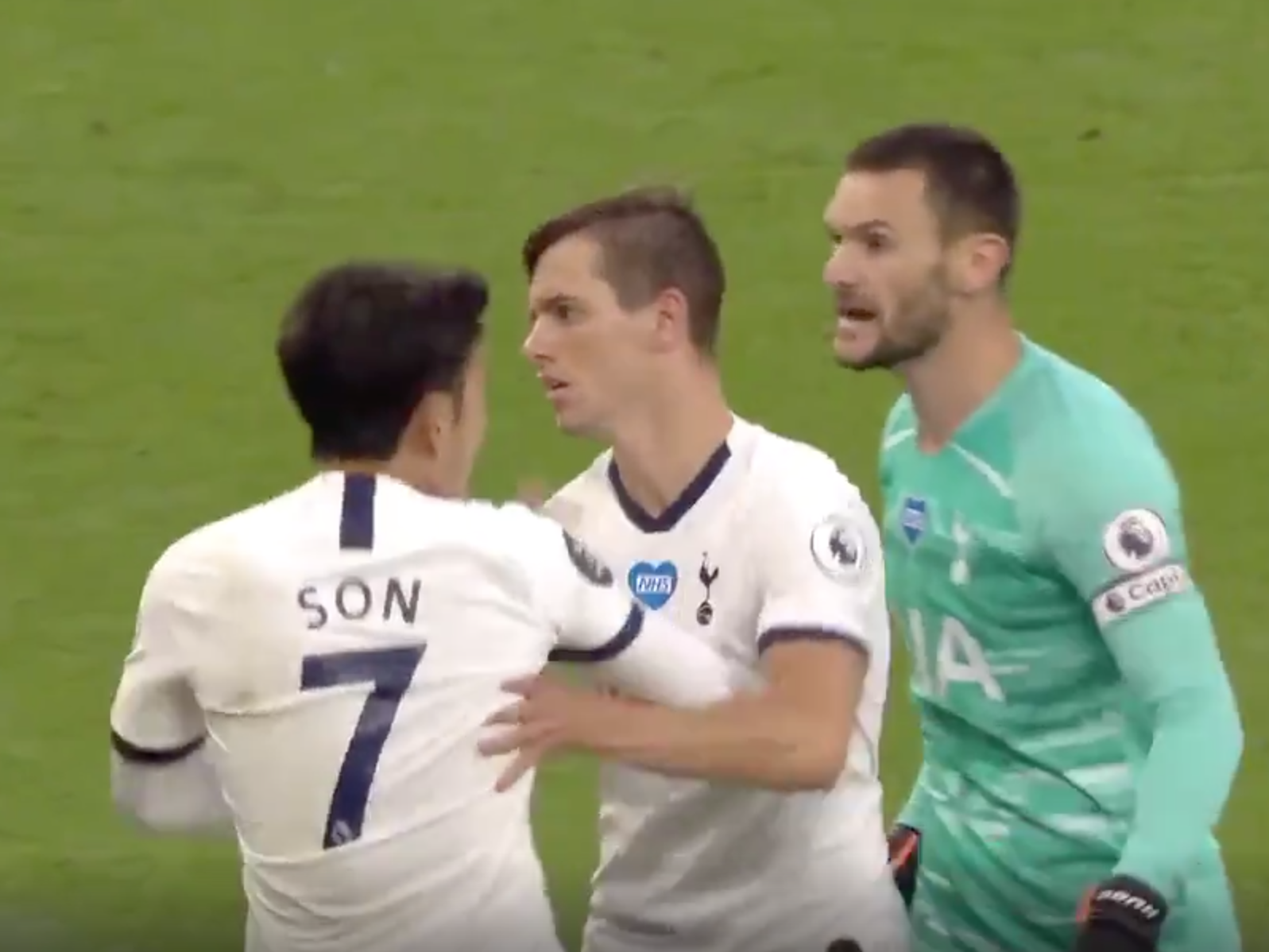 Lloris and Son were forced apart at half-time