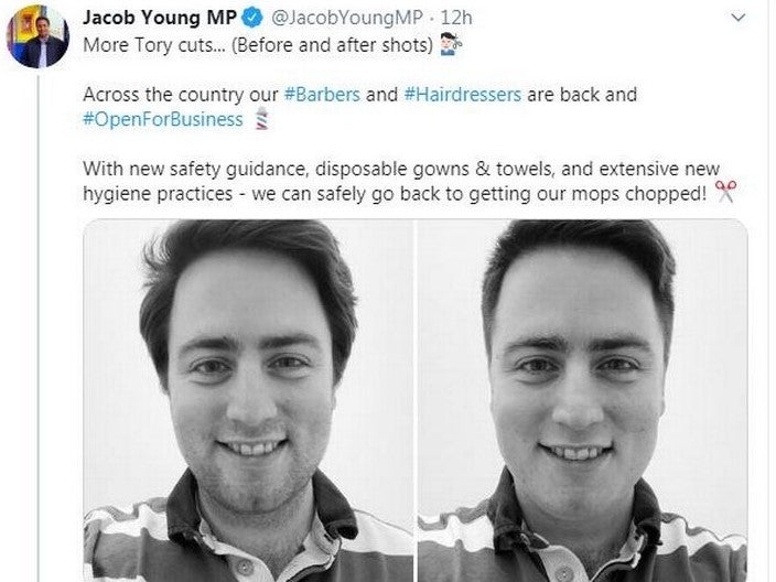 Tweet by Jacob Young MP