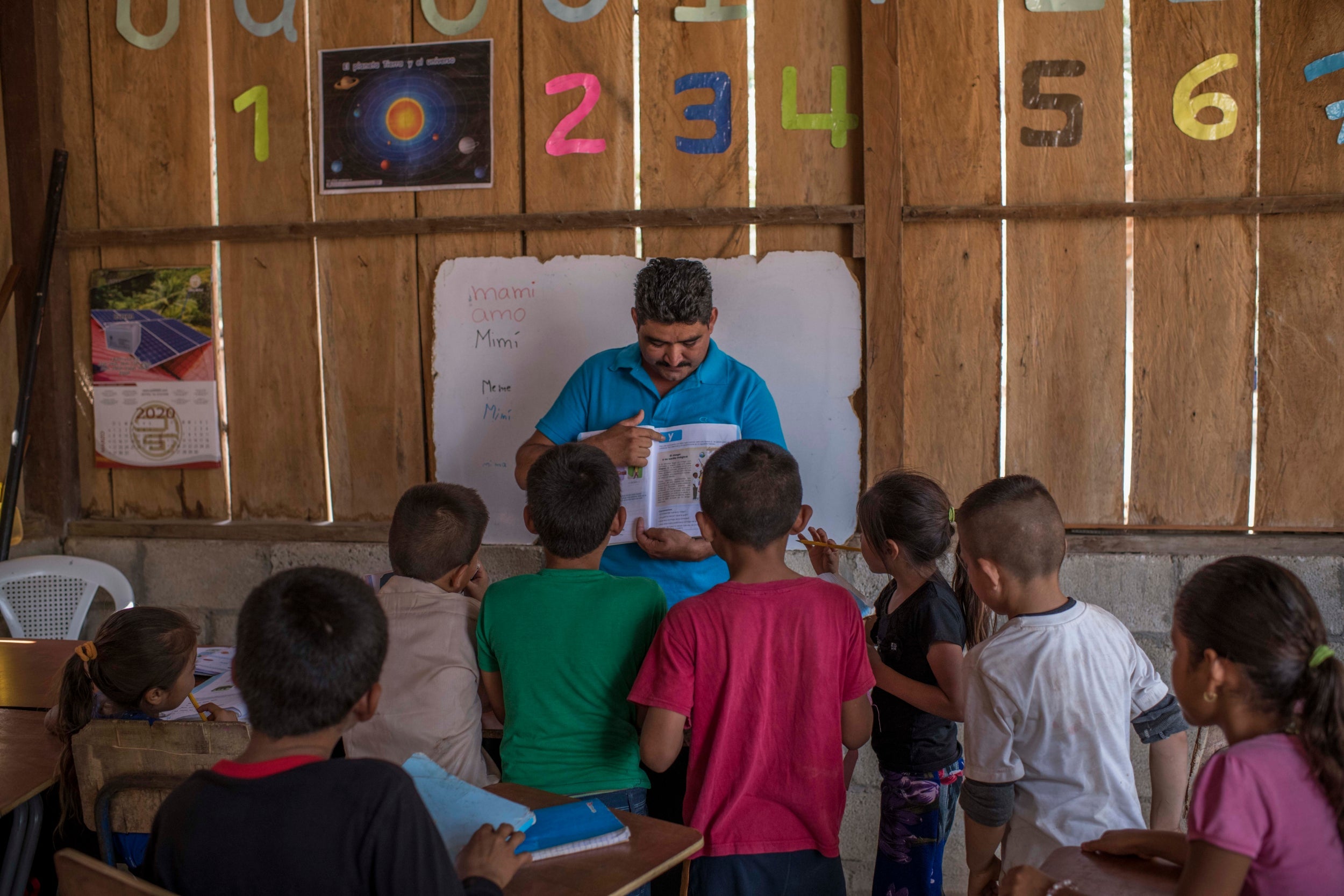 Rony DuVon is the leader of the Lagunita village and teaches in a primary school in the national park