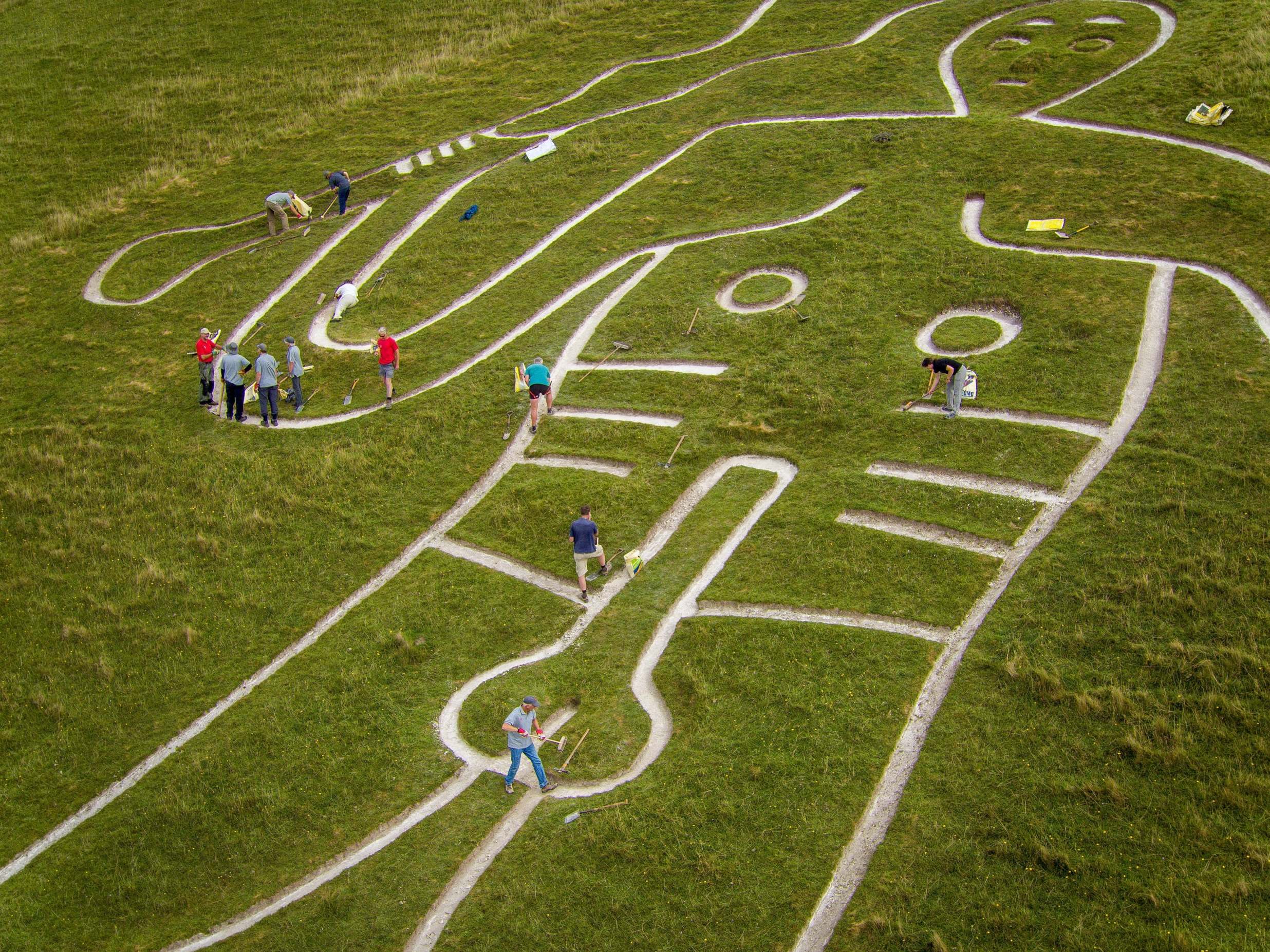 Archaeologists began work to establish the Cerne Abbas Giant's age this year but have tests have been delayed by the coronavirus pandemic