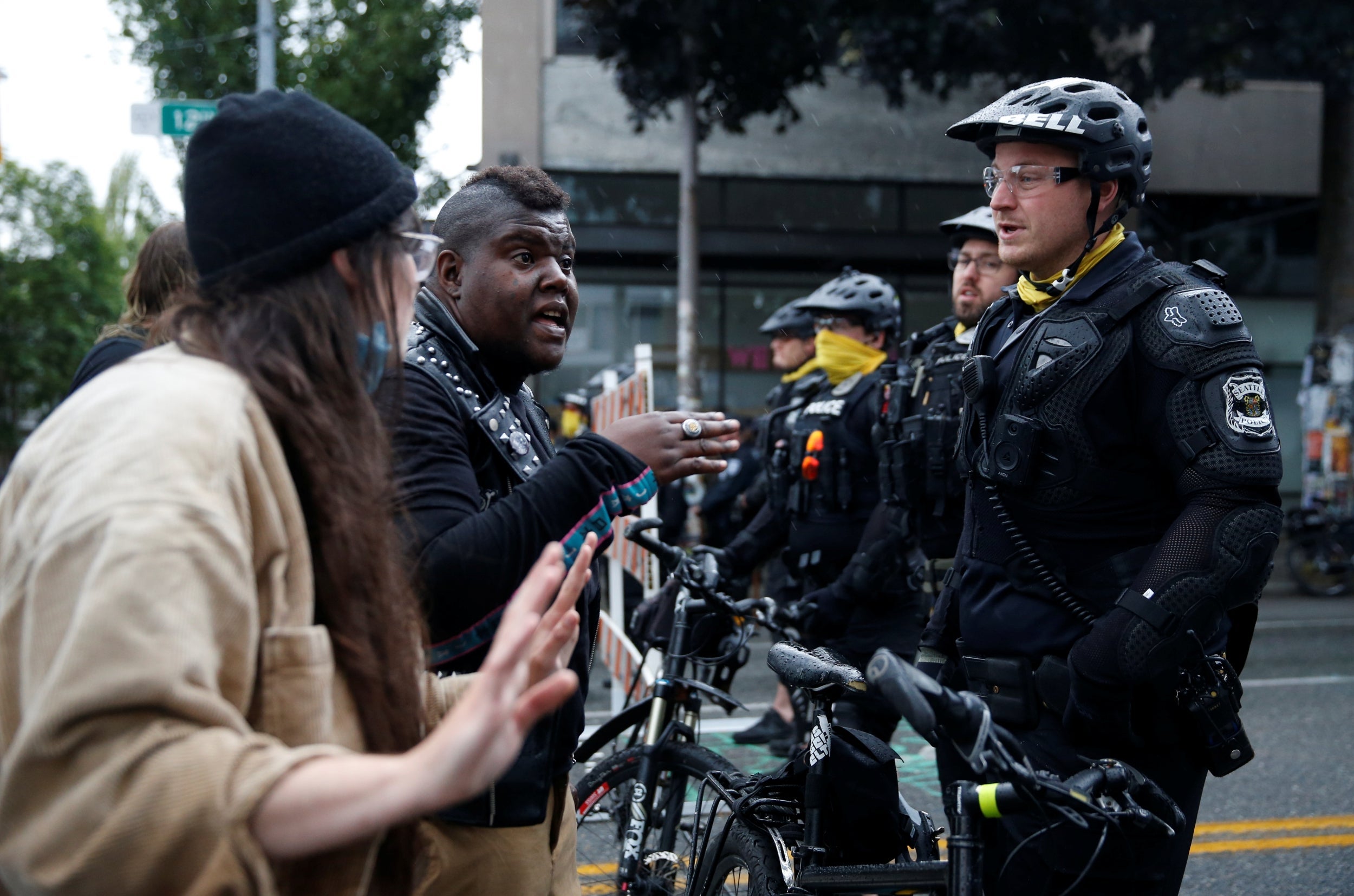 Police officers working to retake the Capitol Hill occupied protest area in Seattle last week