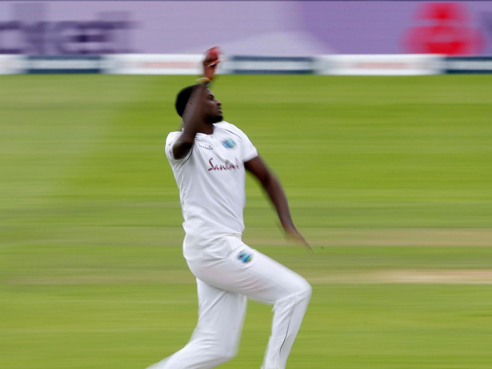 Holder in full flight for the West Indies