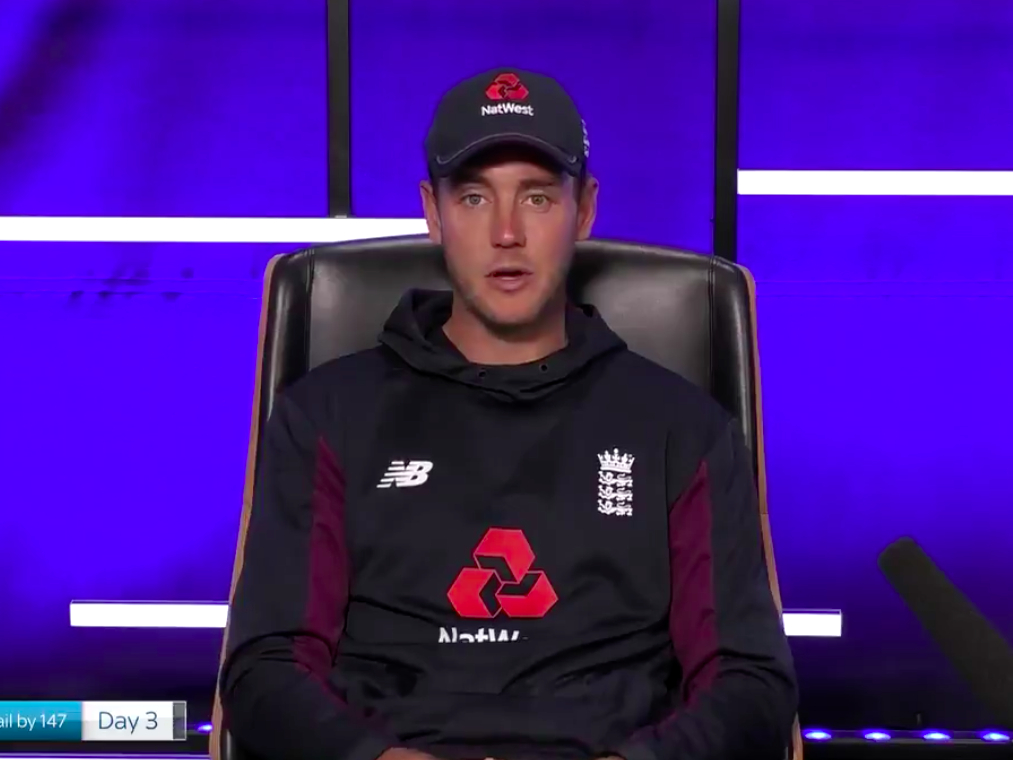 Stuart Broad speaking on Sky Sports