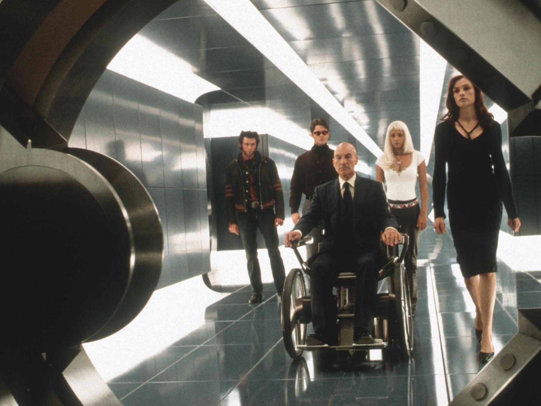 Hugh Jackman, James Marsden, Patrick Stewart, Halle Berry and Famke Janssen in the original ‘X-Men’ (2000) (Attila Dory/Fox/Marvel Ent Group/Kobal/Shutterstock)