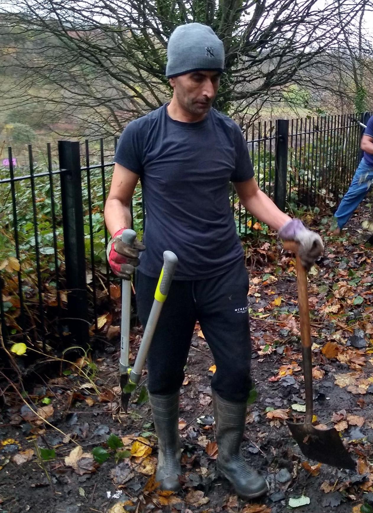 Mumtaz used gardening to help him cope with his mental health condition