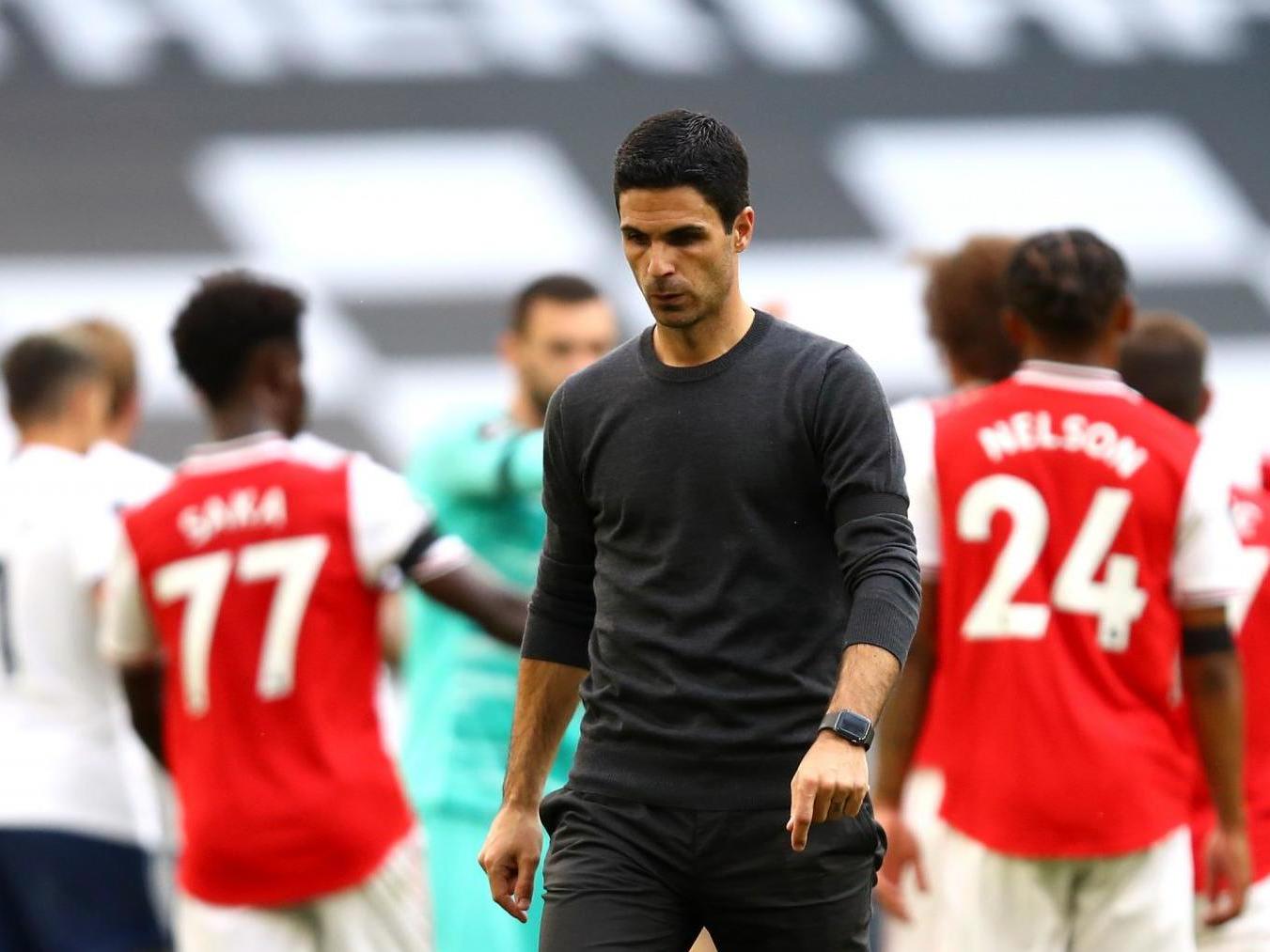 Arsenal manager Mikel Arteta appears dejected