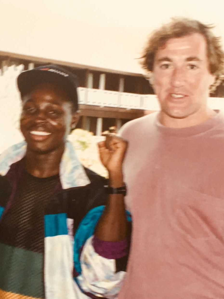 Alfred Kotey with Steve Bunce in central Accra, Ghana
