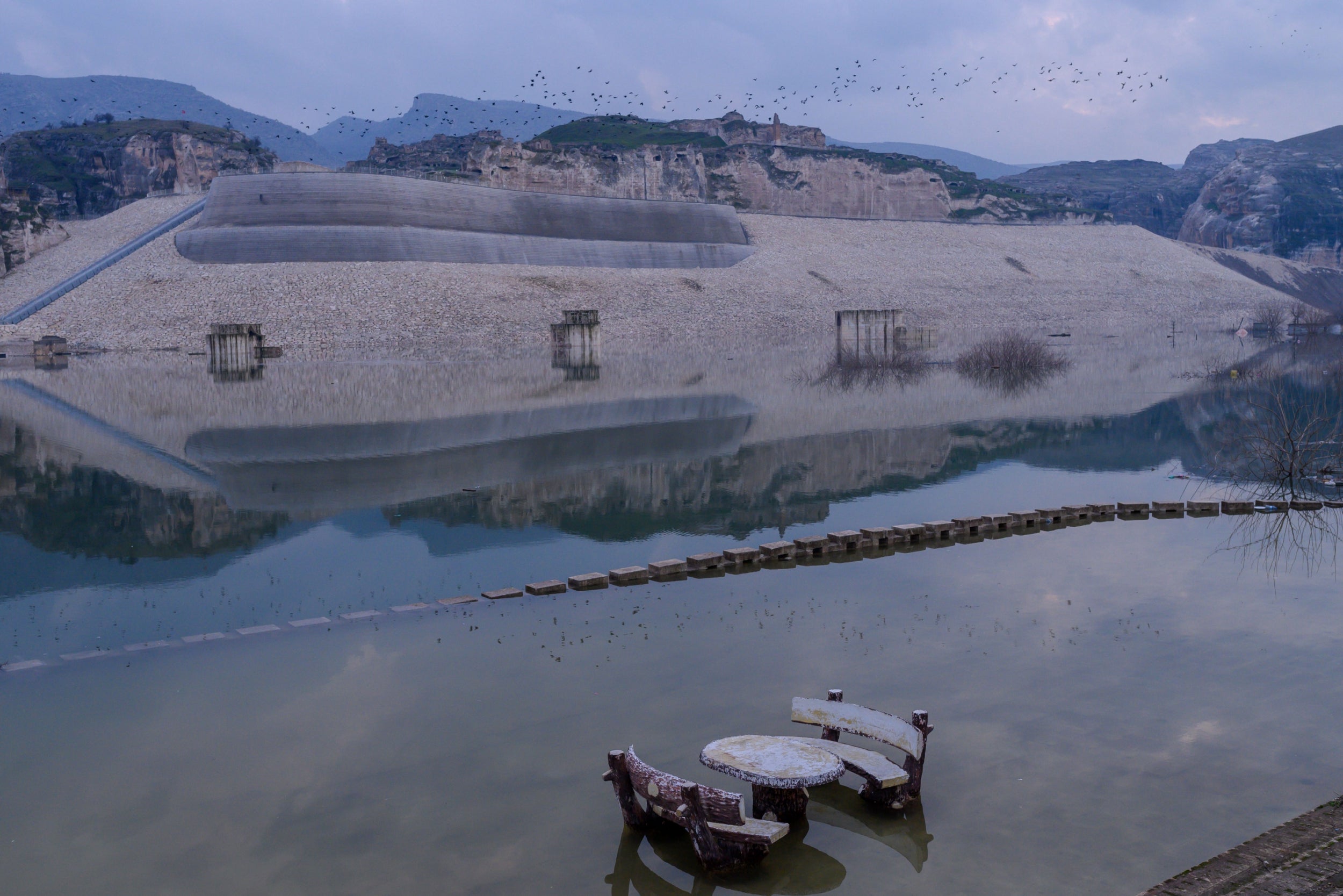 Taken earlier this year, this picture shows Hasankeyf before it is completely submerged under water