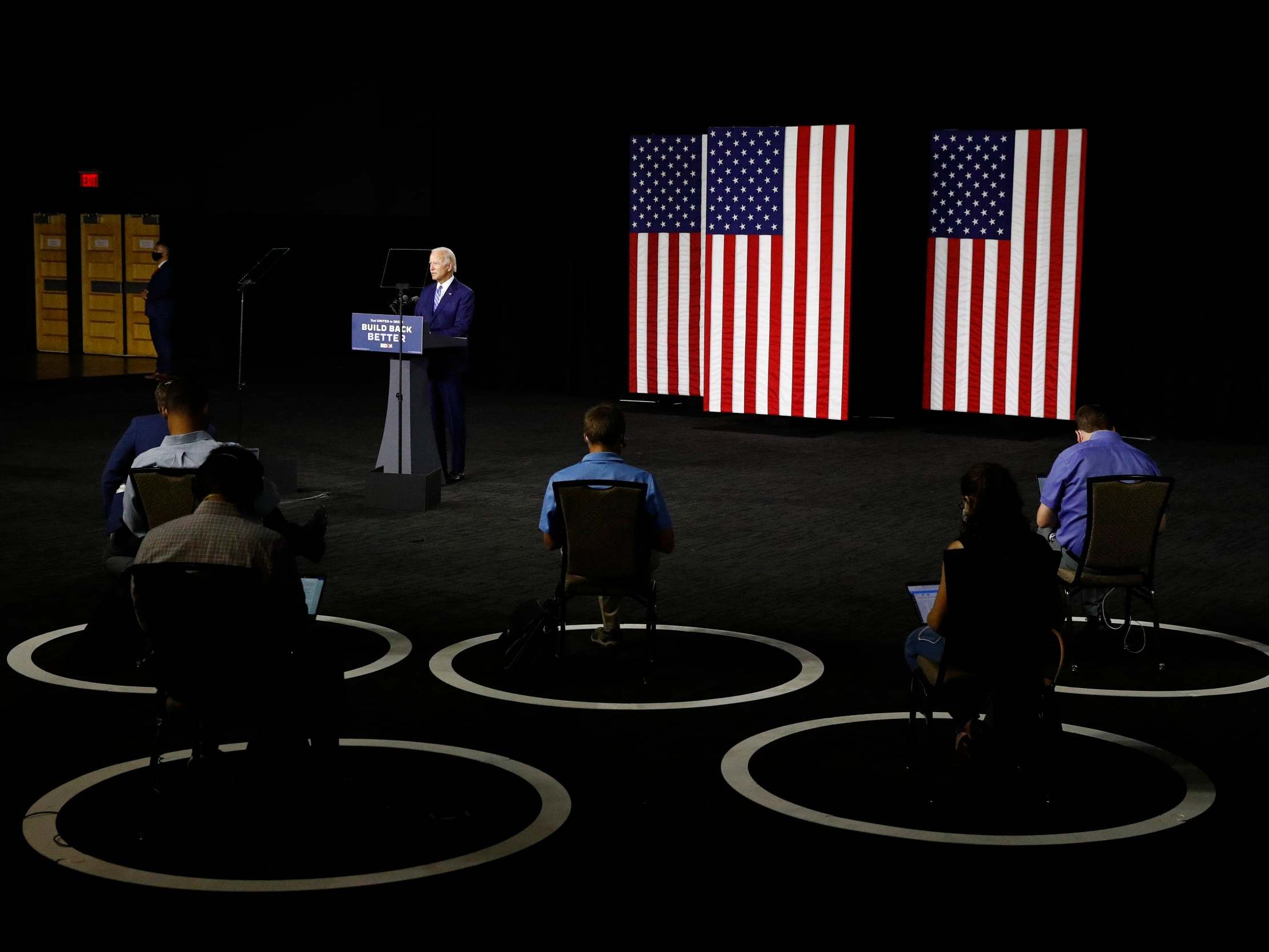 Democratic presidential candidate, former Vice President Joe Biden, speaks during a campaign event on Tuesday in Wilmington, Delaware