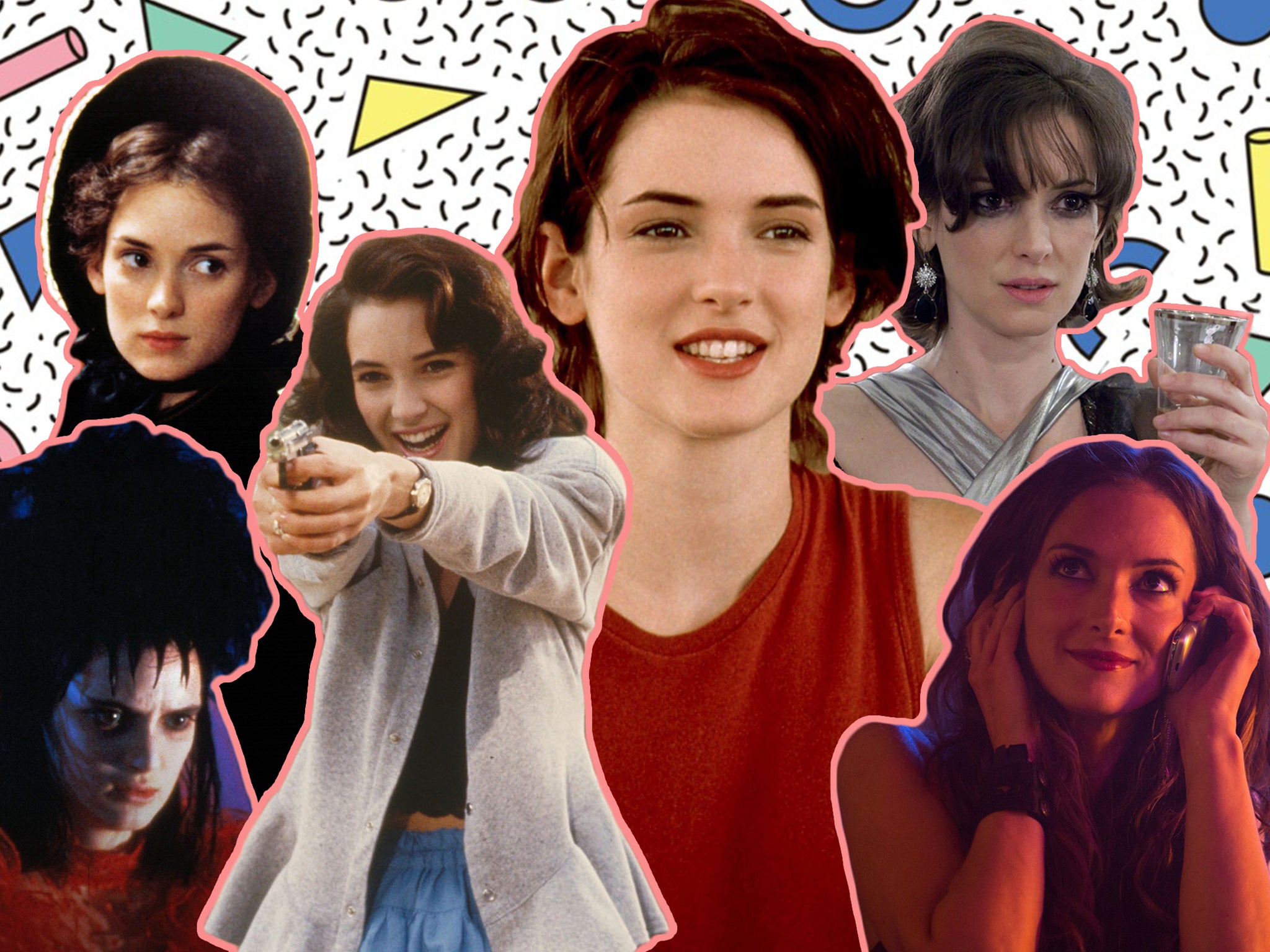 Winona Ryder in ‘Beetlejuice’, ‘Little Women’, ‘Heathers’, ‘Reality Bites’, ‘Black Swan’ and ‘Homefront’