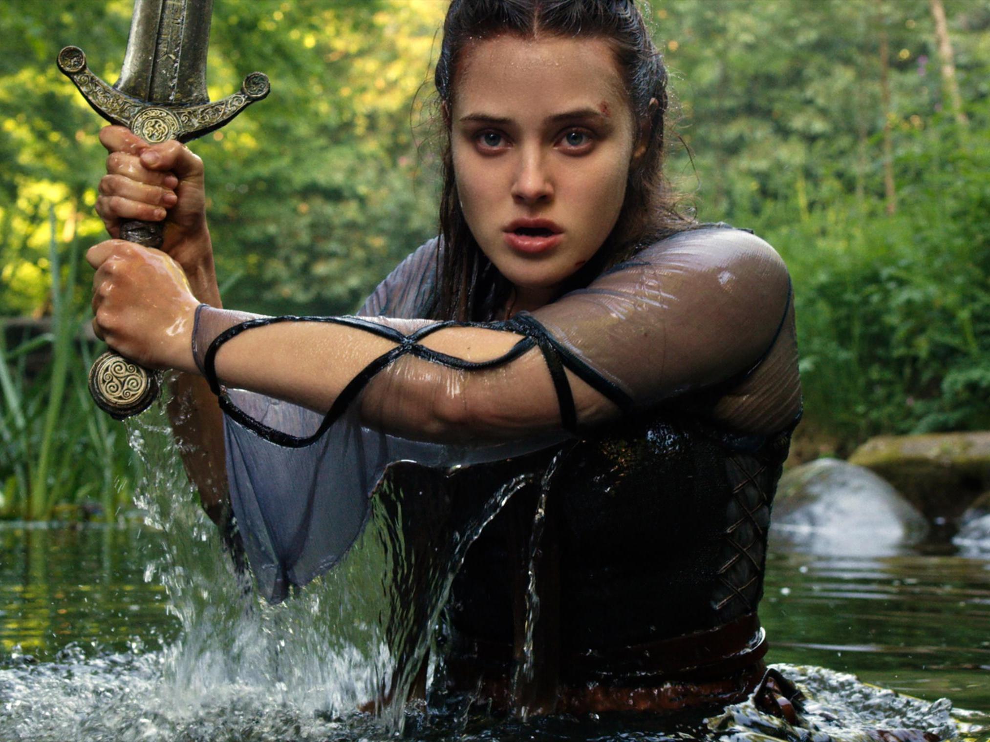 Katherine Langford as Nimue, the mythical Lady of the Lake, in Netflix’s ‘Cursed’