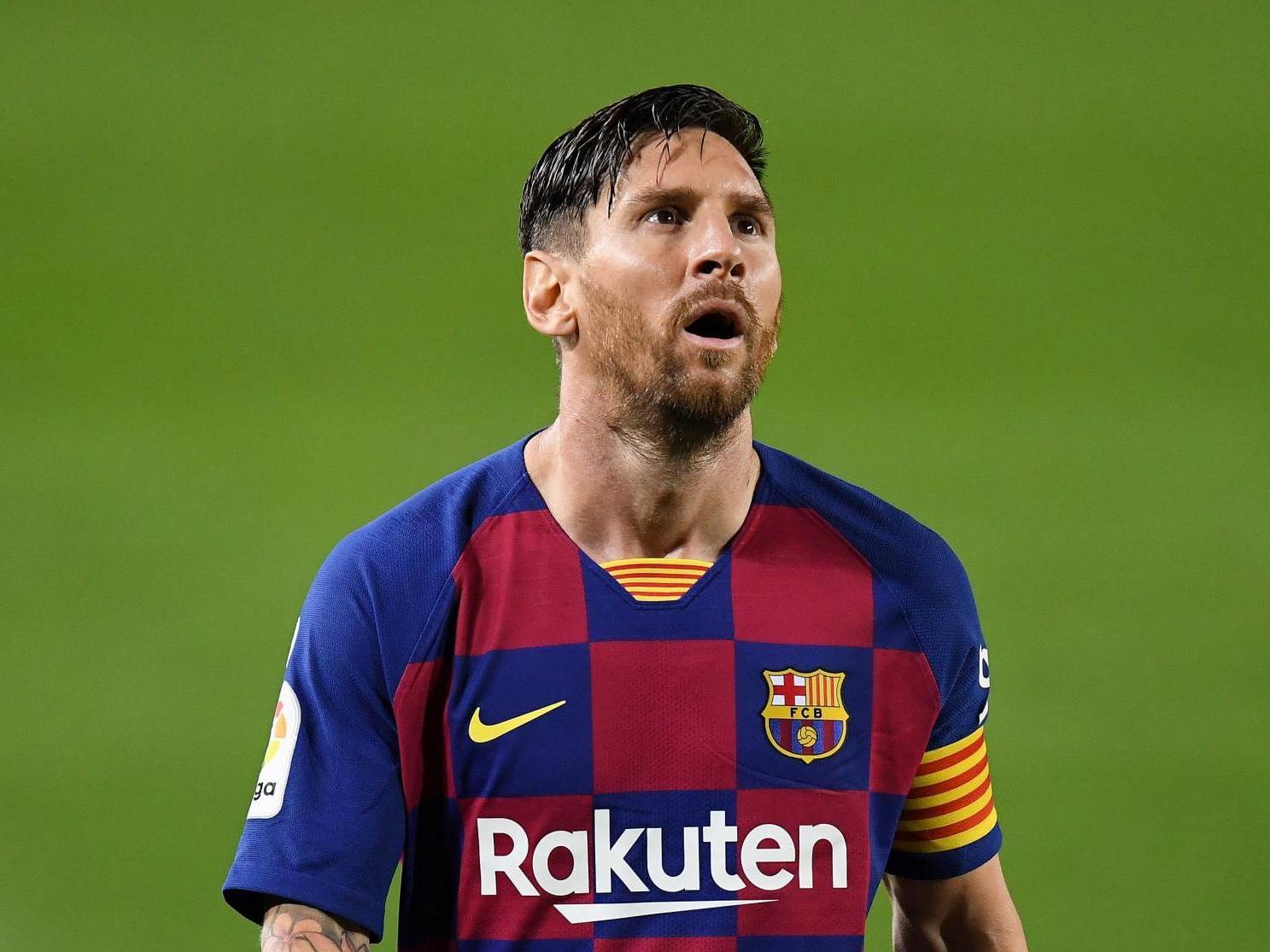 Lionel Messi reacts during Barcelona’s defeat by Osasuna