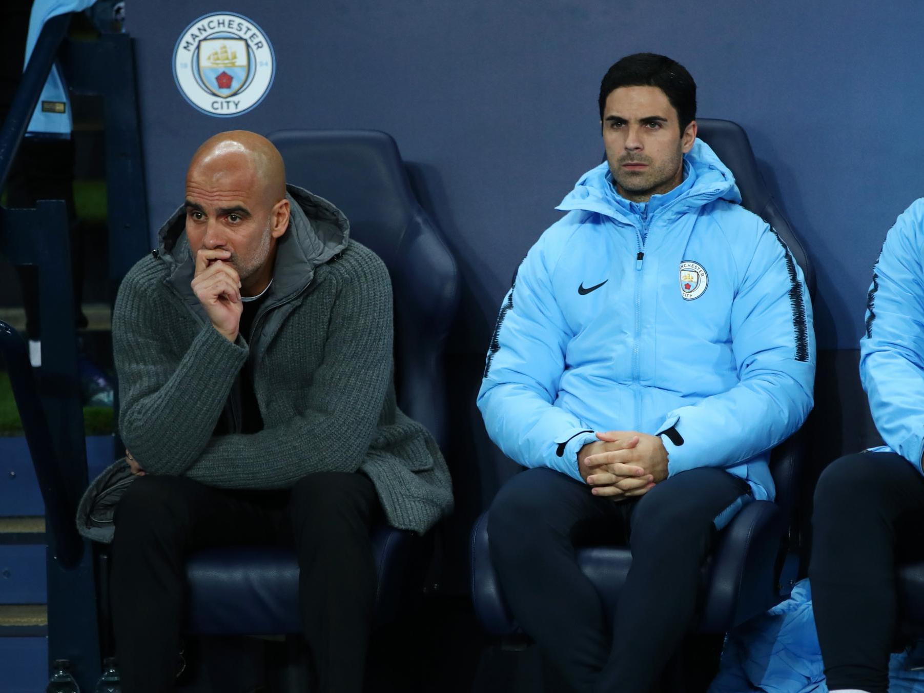 Guardiola and Arteta together at Man City