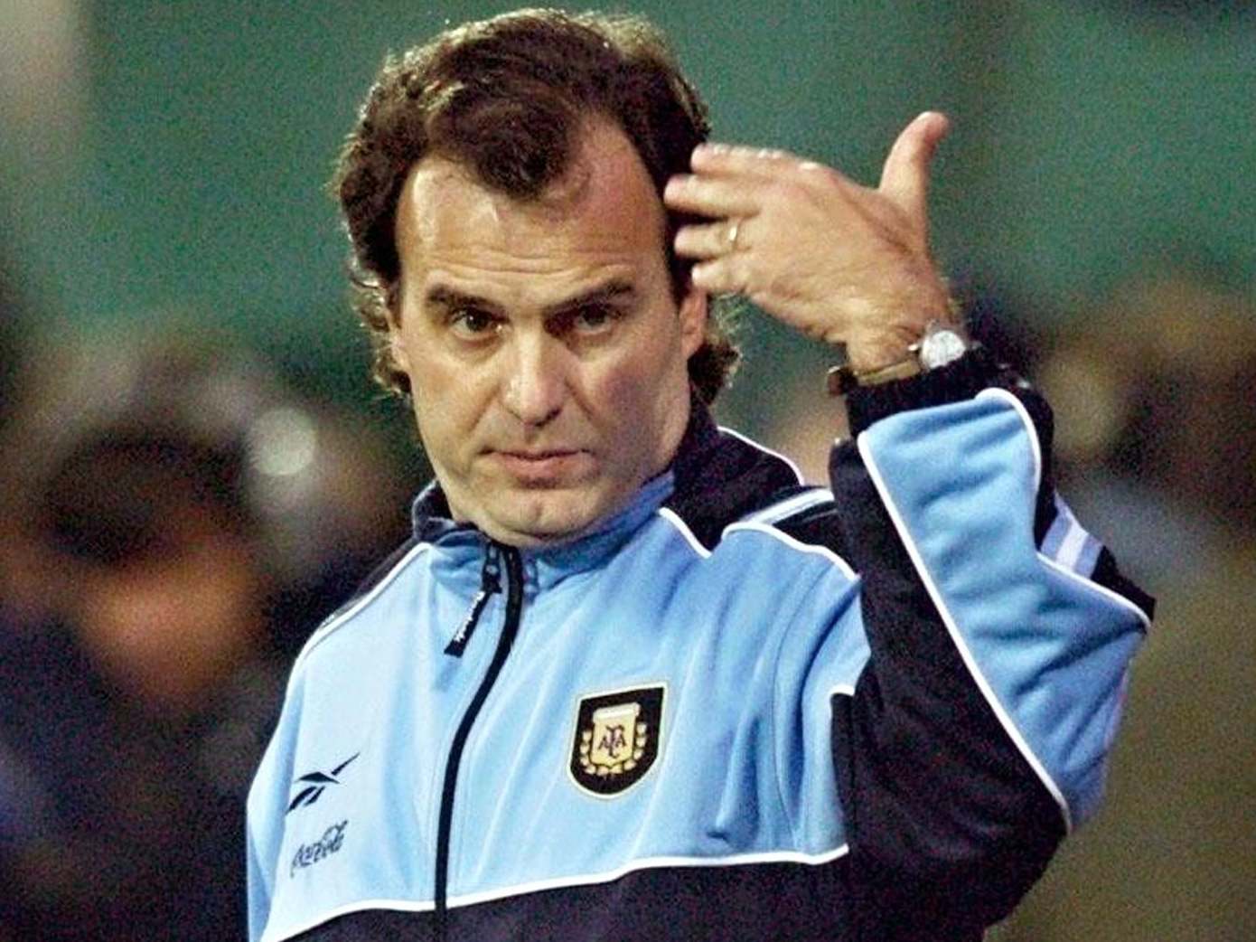 Marcelo Bielsa as manager of Argentina in 1999