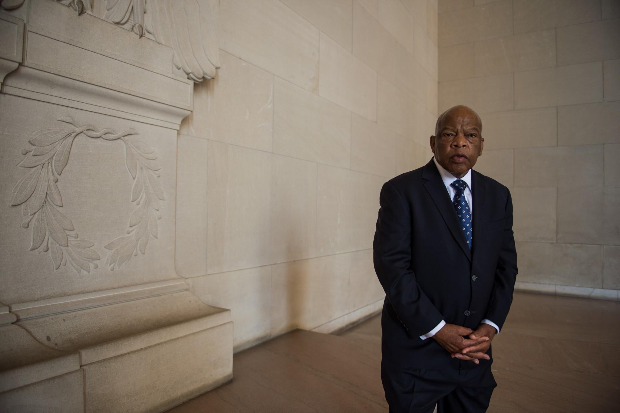 John Lewis at the Lincoln Memorial in Washington in 2013