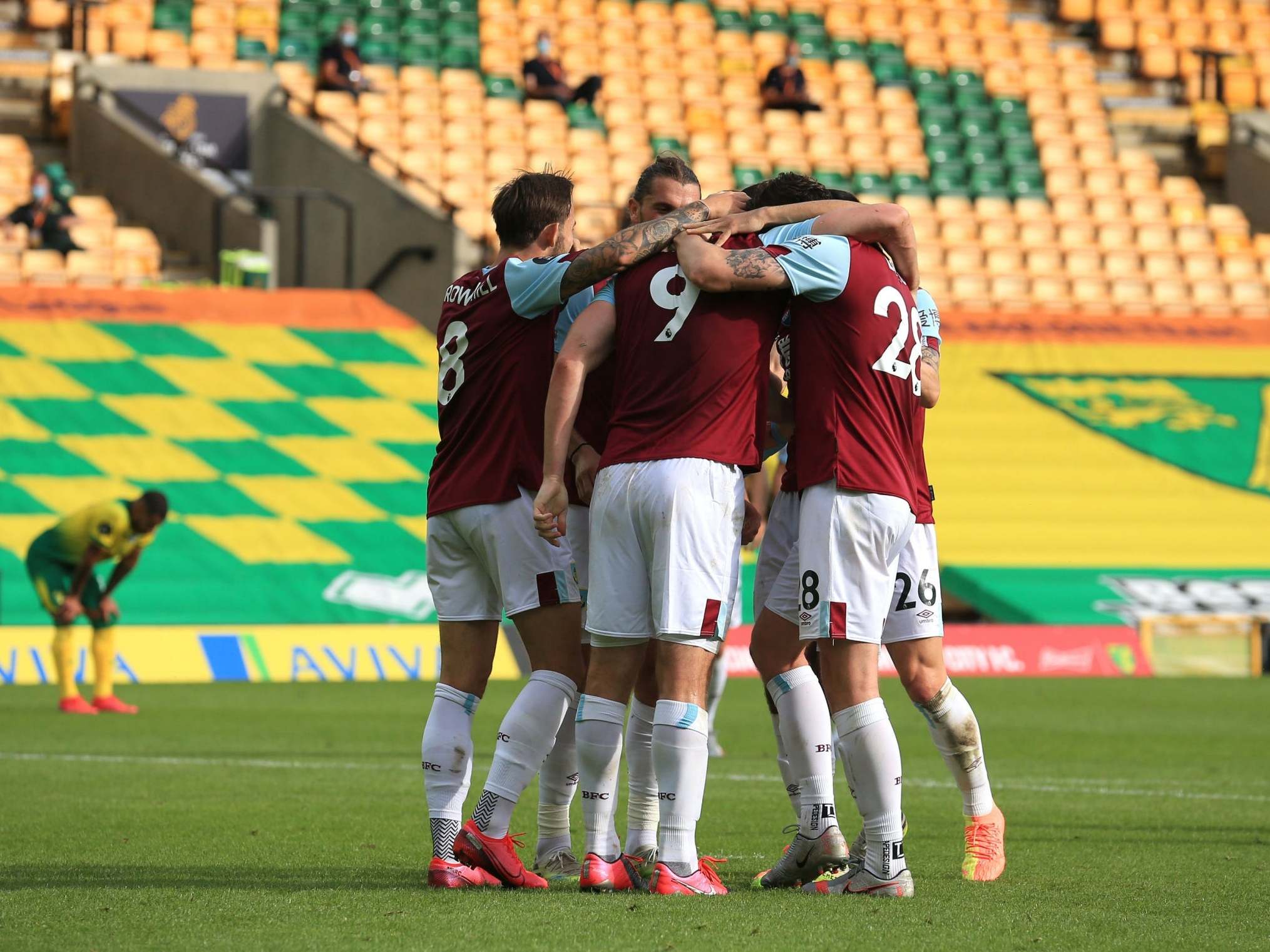 Burnley celebrate Burnley’s winner