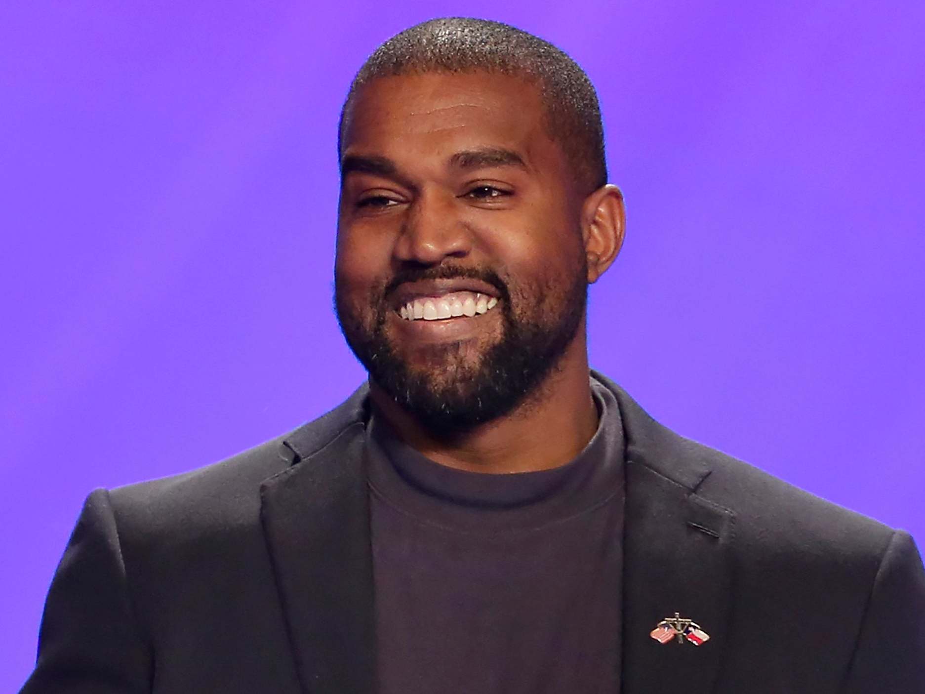 Kanye West on stage during a service at Lakewood Church in Houston