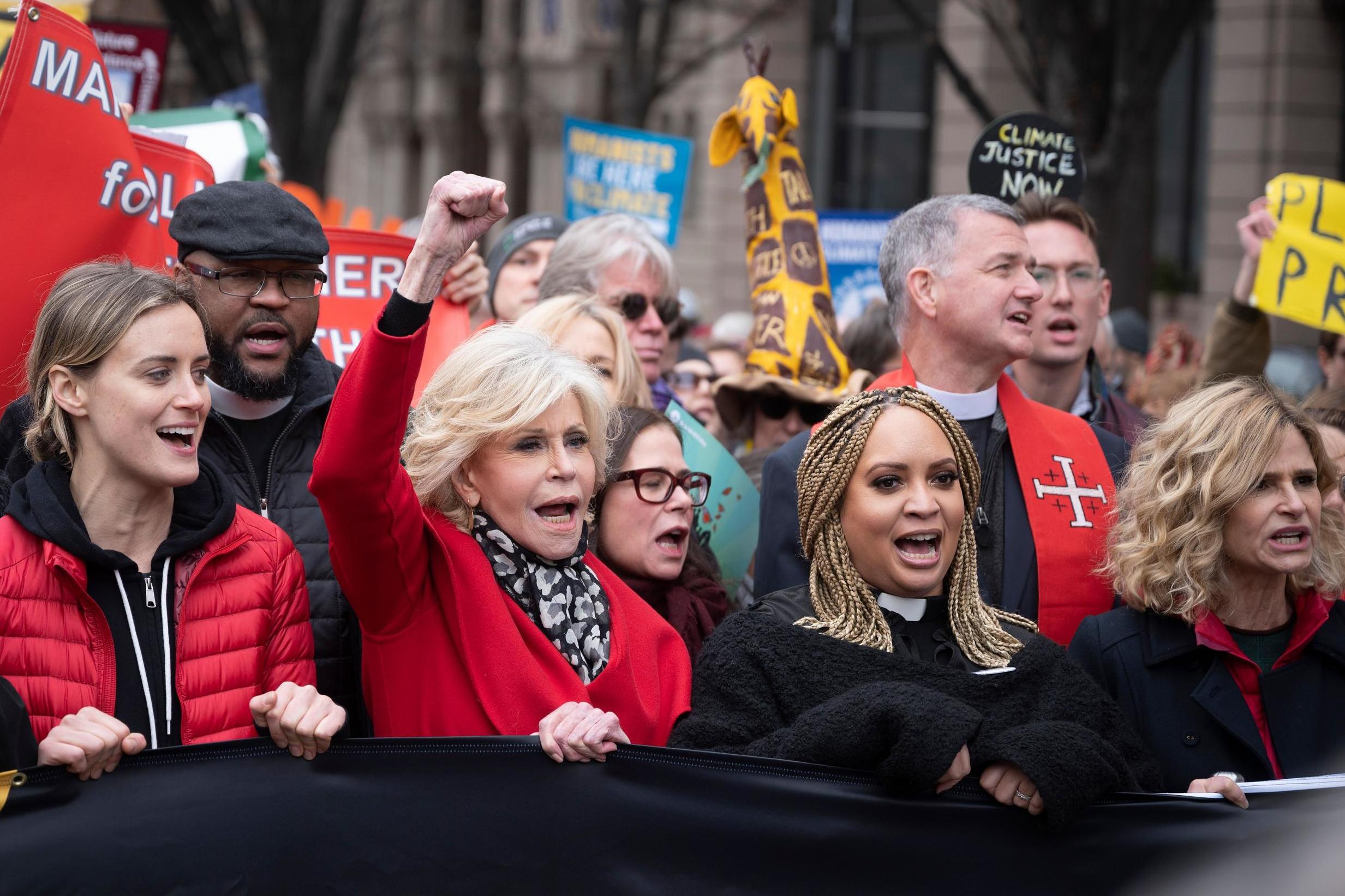 Octogenarian Jane Fonda at a climate crisis protest in Washington last year (AFP via Getty)