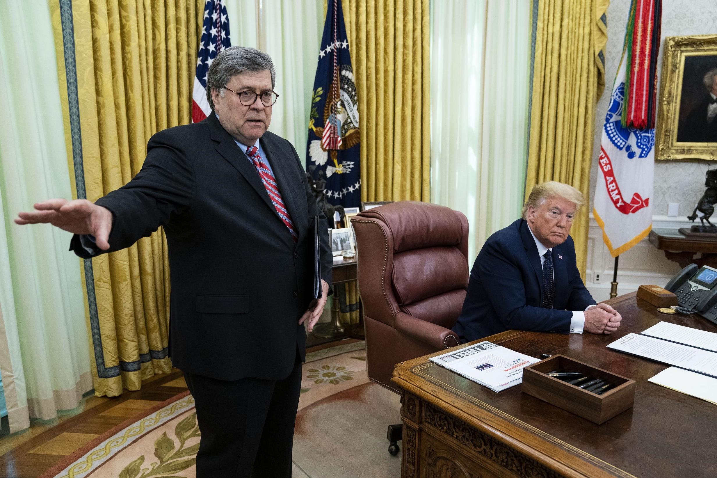 ‘Law and order’ leader Trump with death penalty advocate attorney general William Barr (Getty)