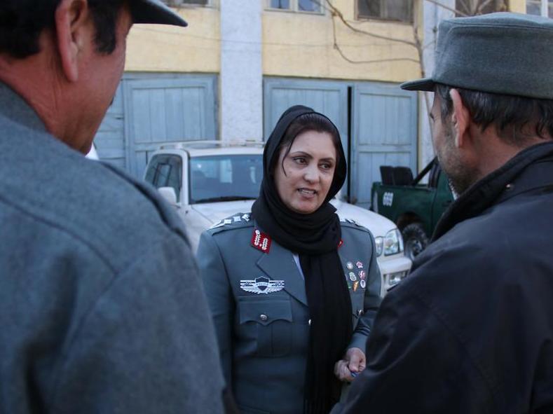 Colonel Jamila Bayaz, then the newly appointed head of police, at her office in Kabul in January 2014