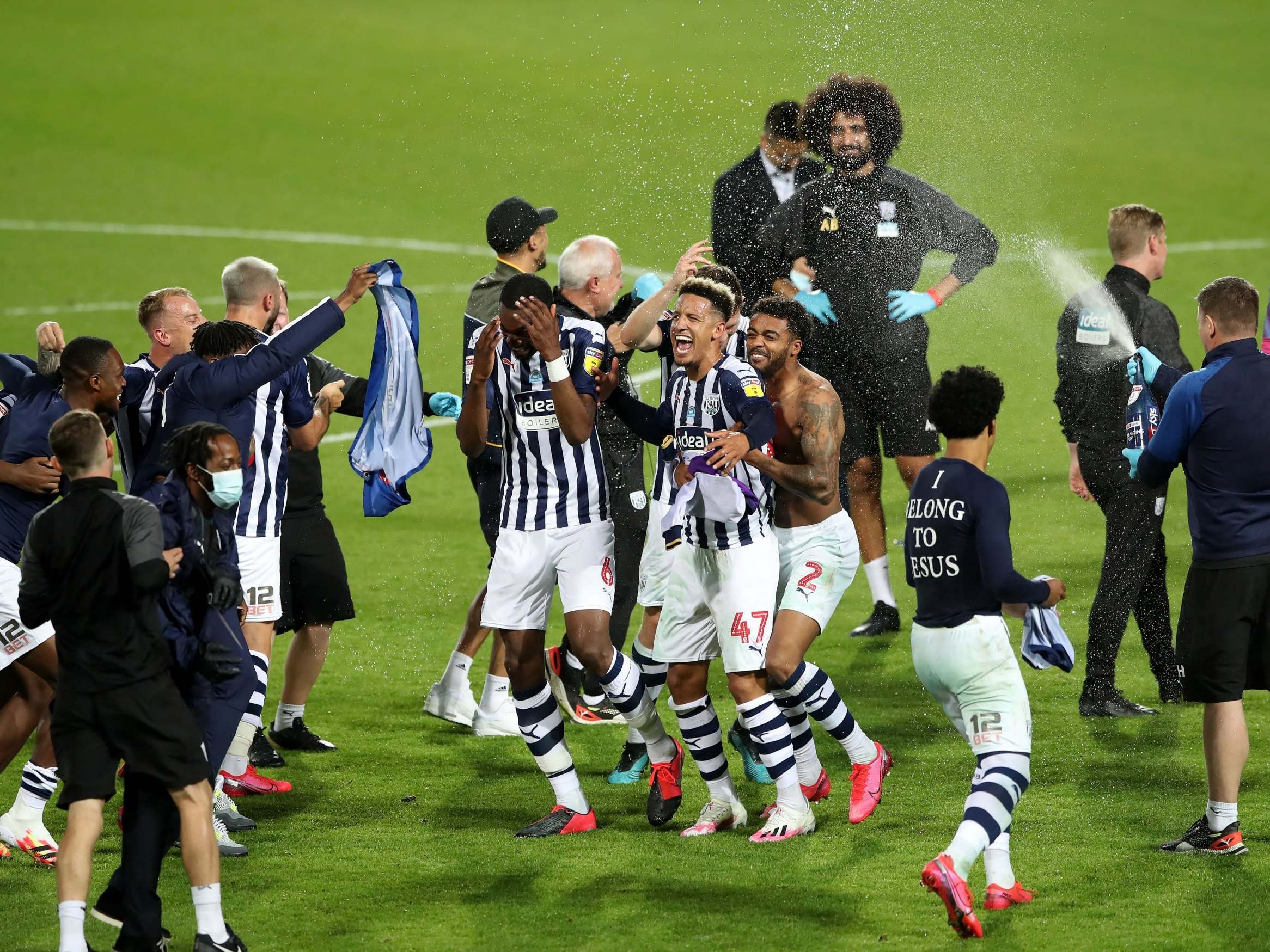 West Brom celebrate securing promotion