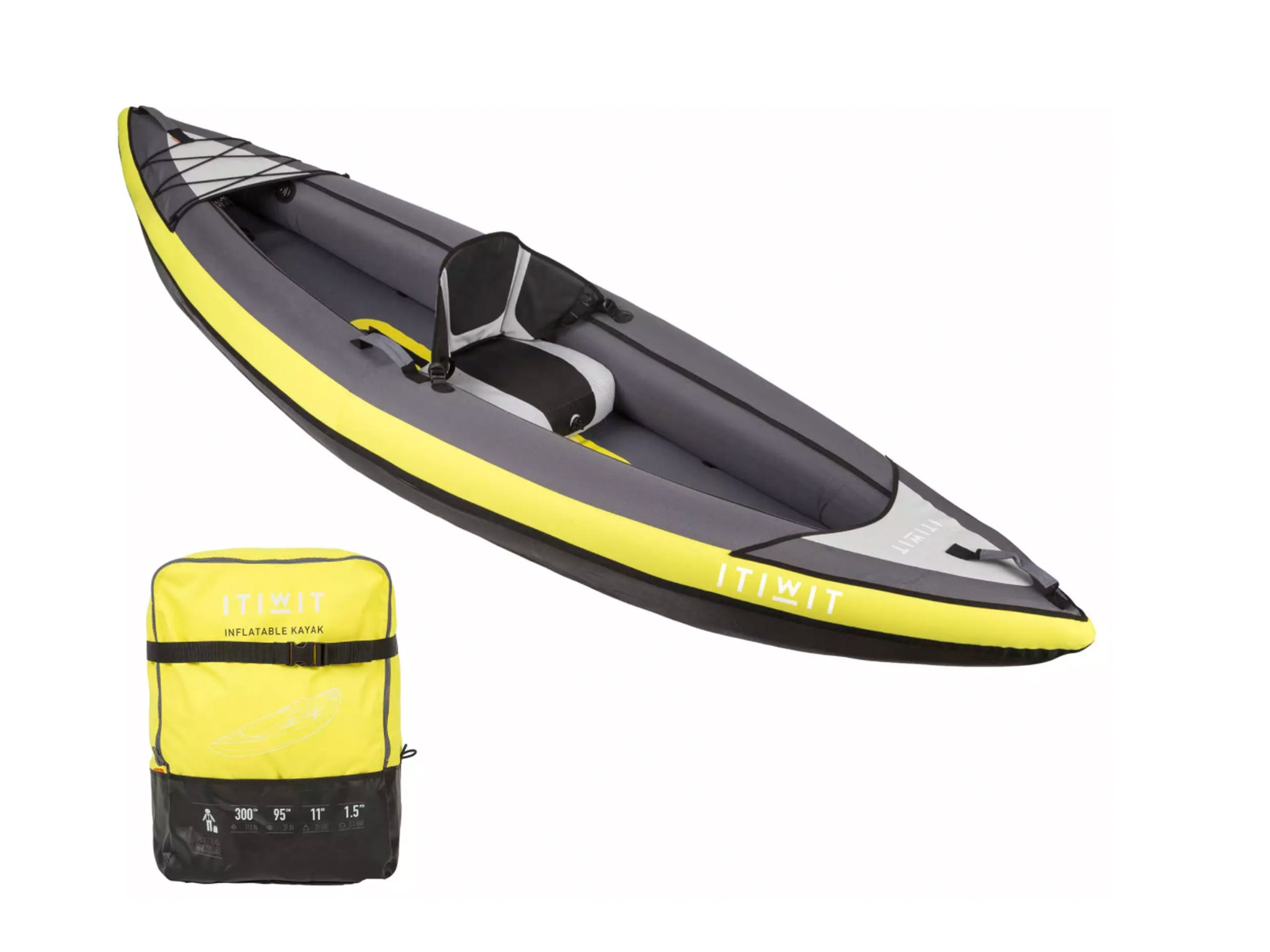 Made for one, explore lakes and rivers with this single-seat kayak (Decathlon )