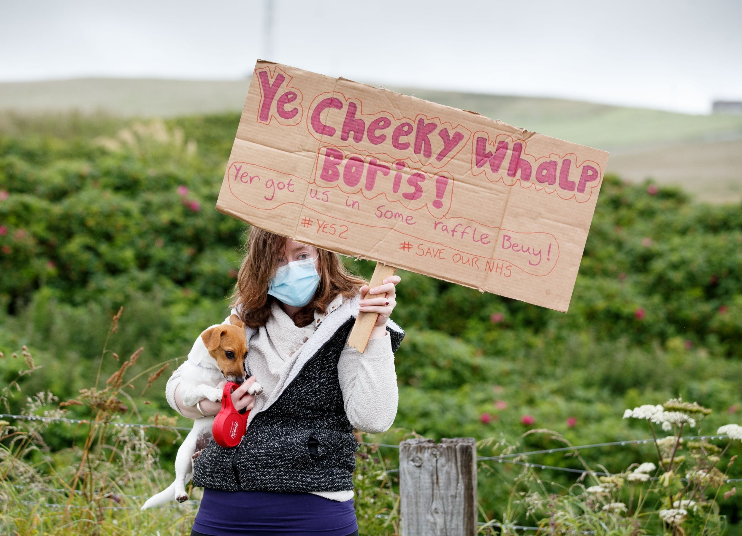 Not everyone was pleased to see the prime minister when he visited the Orkney Islands