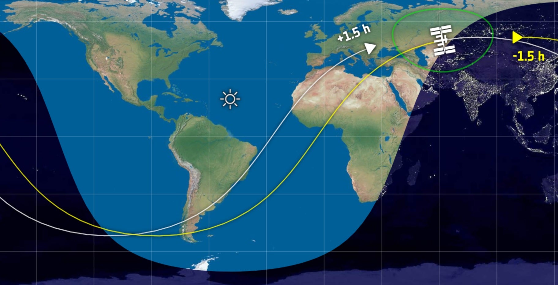 The European Space Agency features a tool on its website showing where the ISS is in real time.