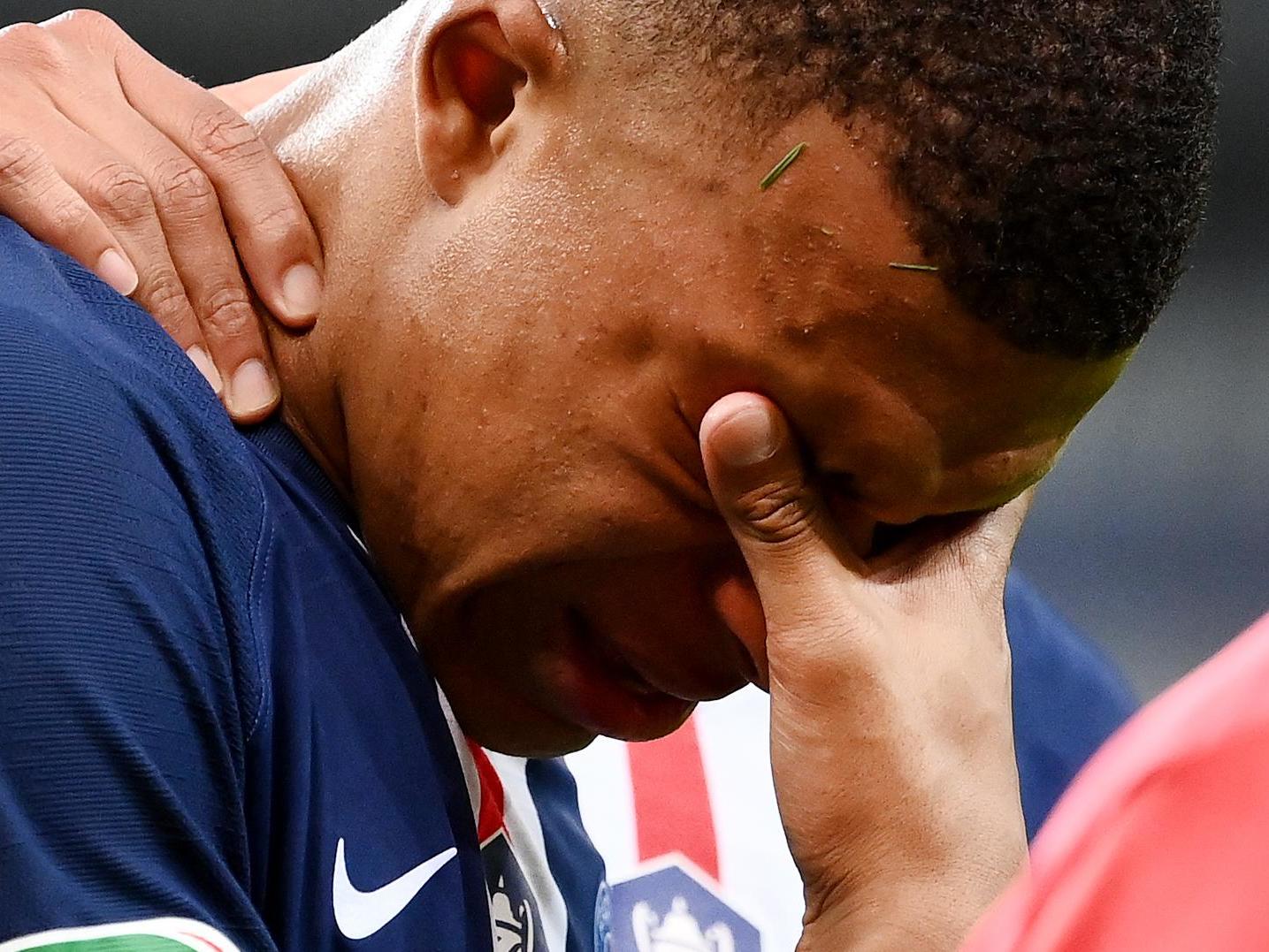 Mbappe was left in tears after the injury