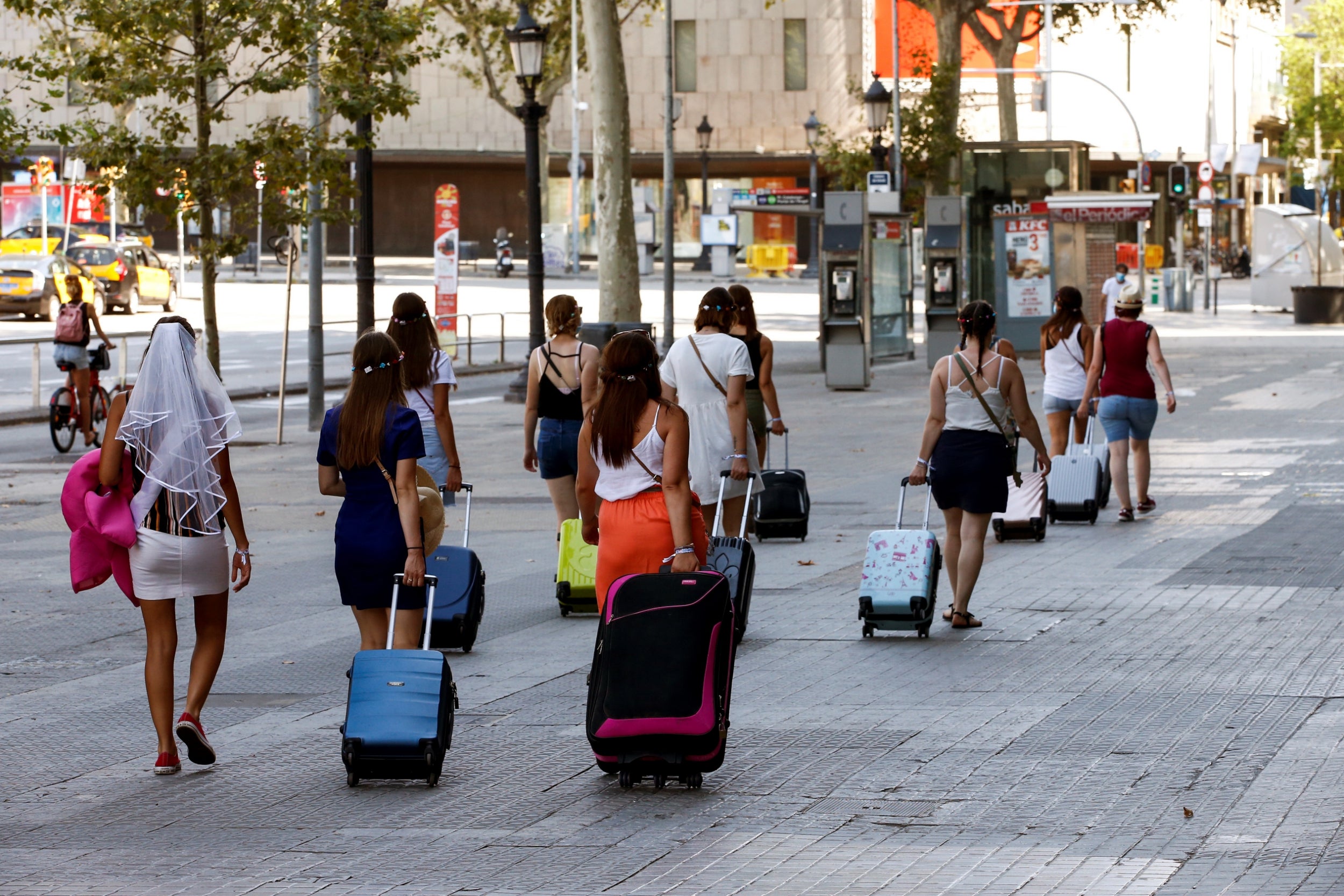 A tourist party in Barcelona