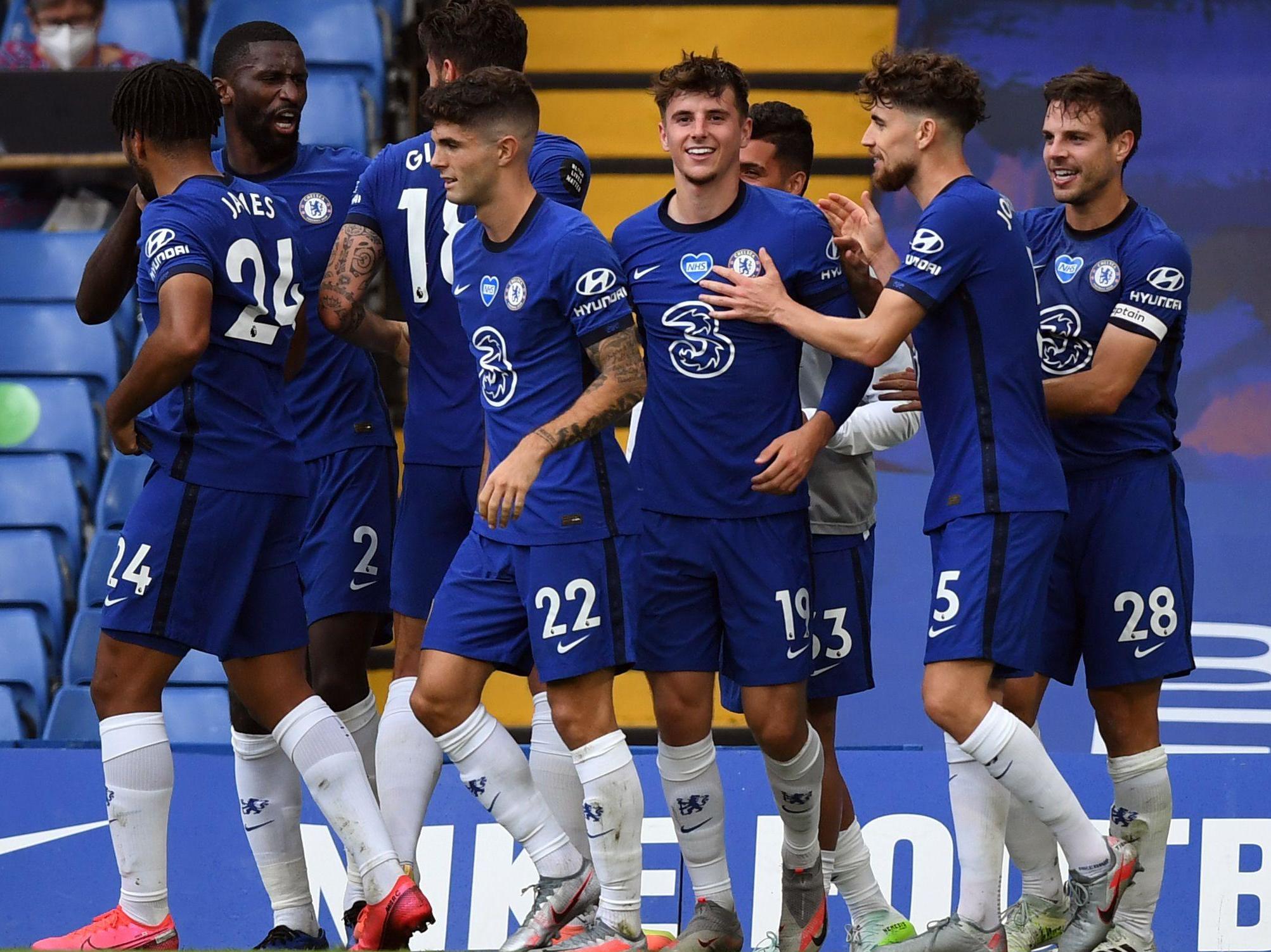 Chelsea's Mason Mount (C) celebrates scoring (POOL/AFP via Getty)