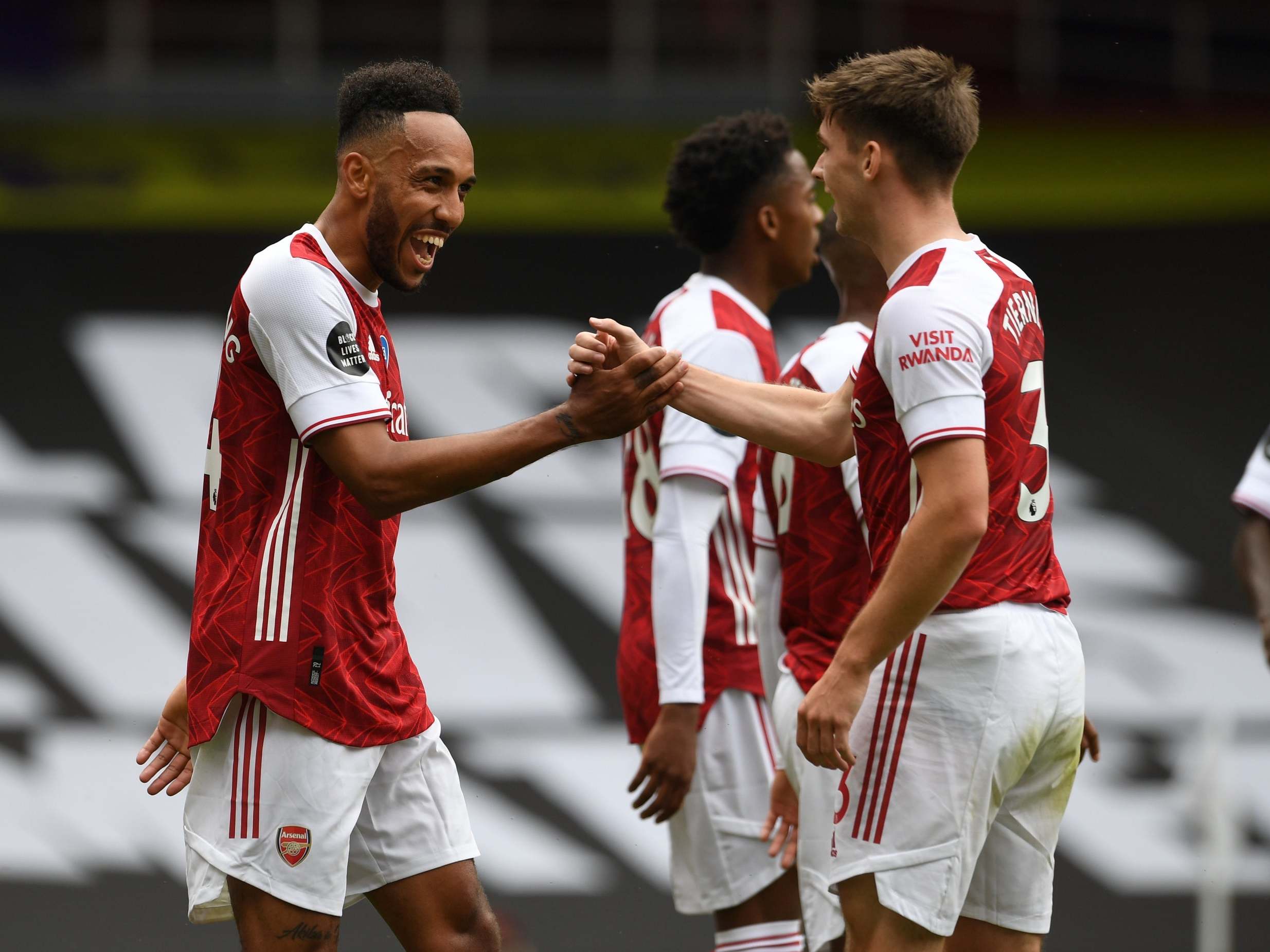 Pierre-Emerick Aubameyang and Kieran Tierney both got on the scoresheet