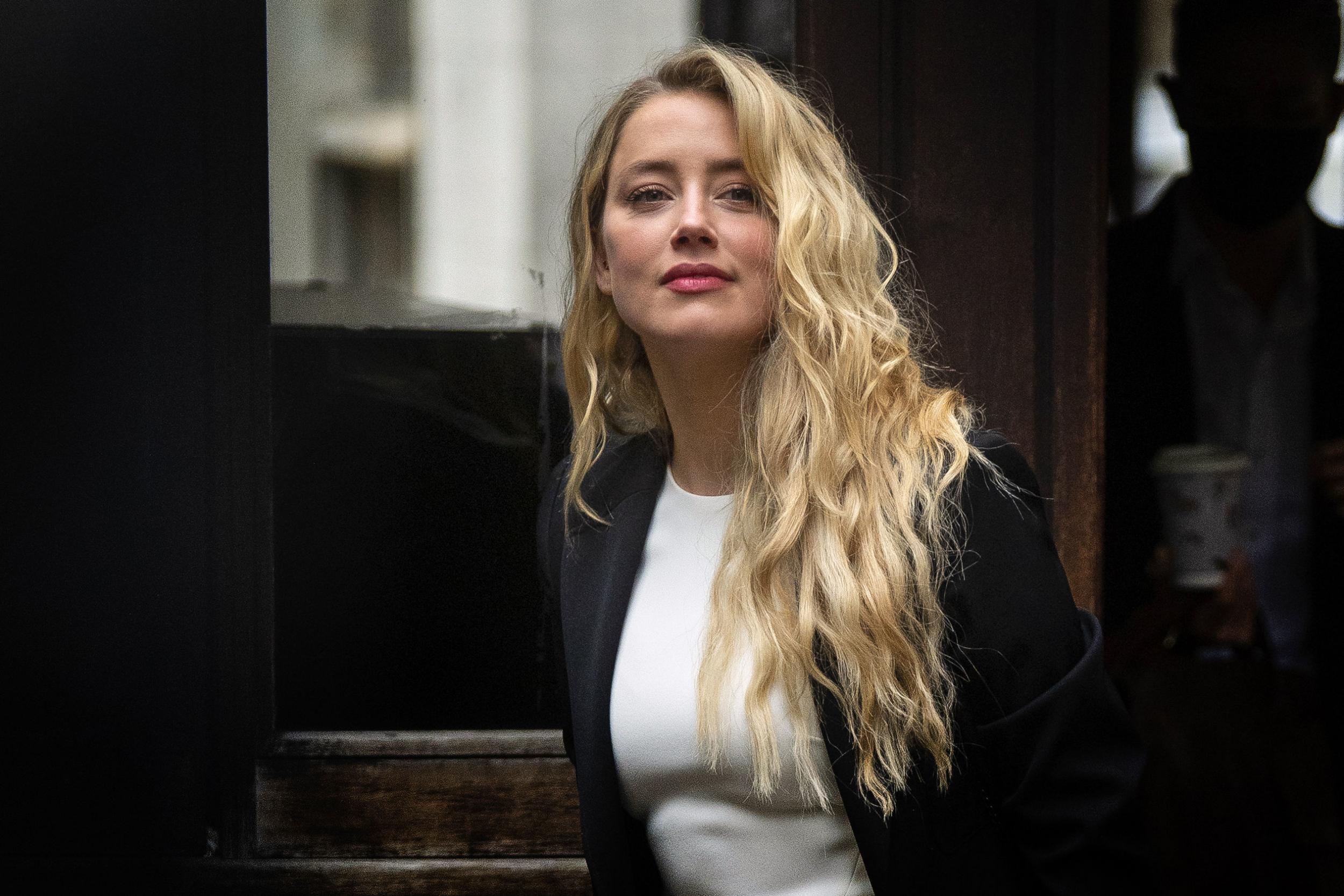 Amber Heard arrives at the High Court in London for a hearing in Johnny Depp’s libel case against the publishers of The Sun