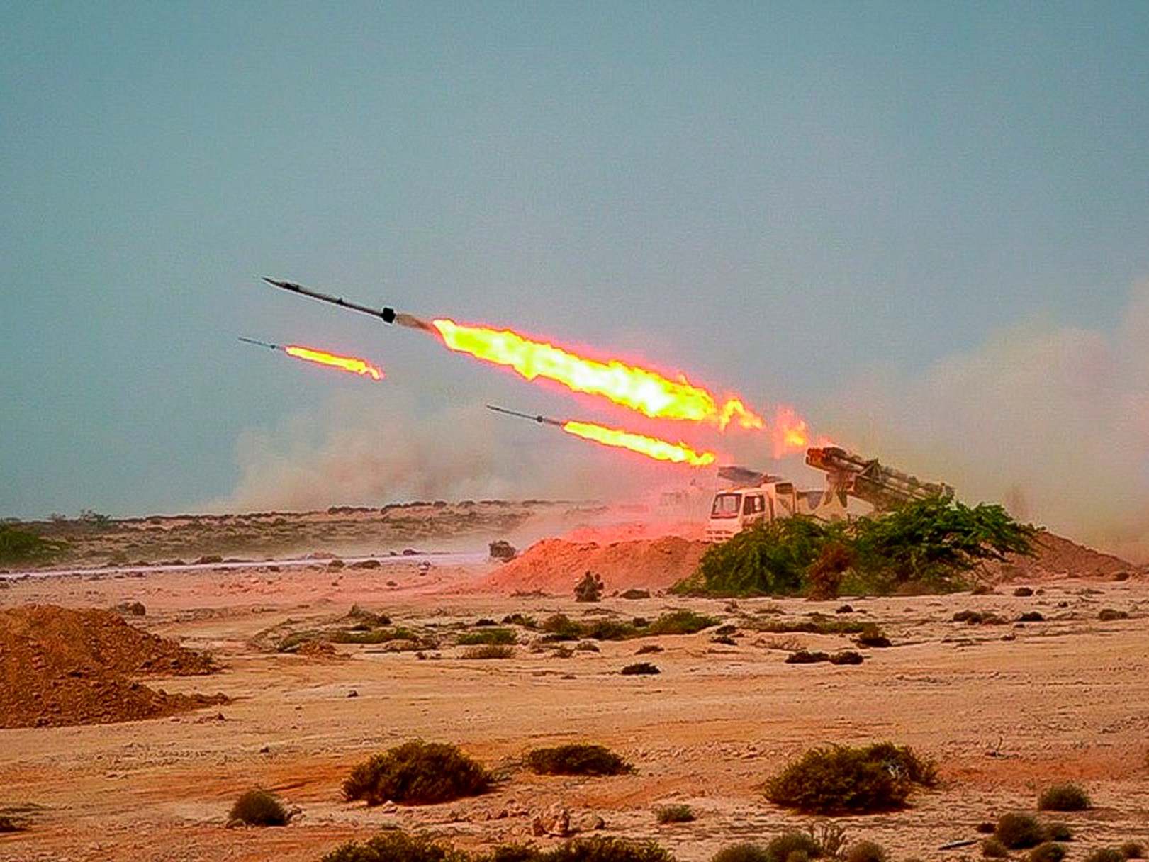 Missile testing during an exercise on Tuesday