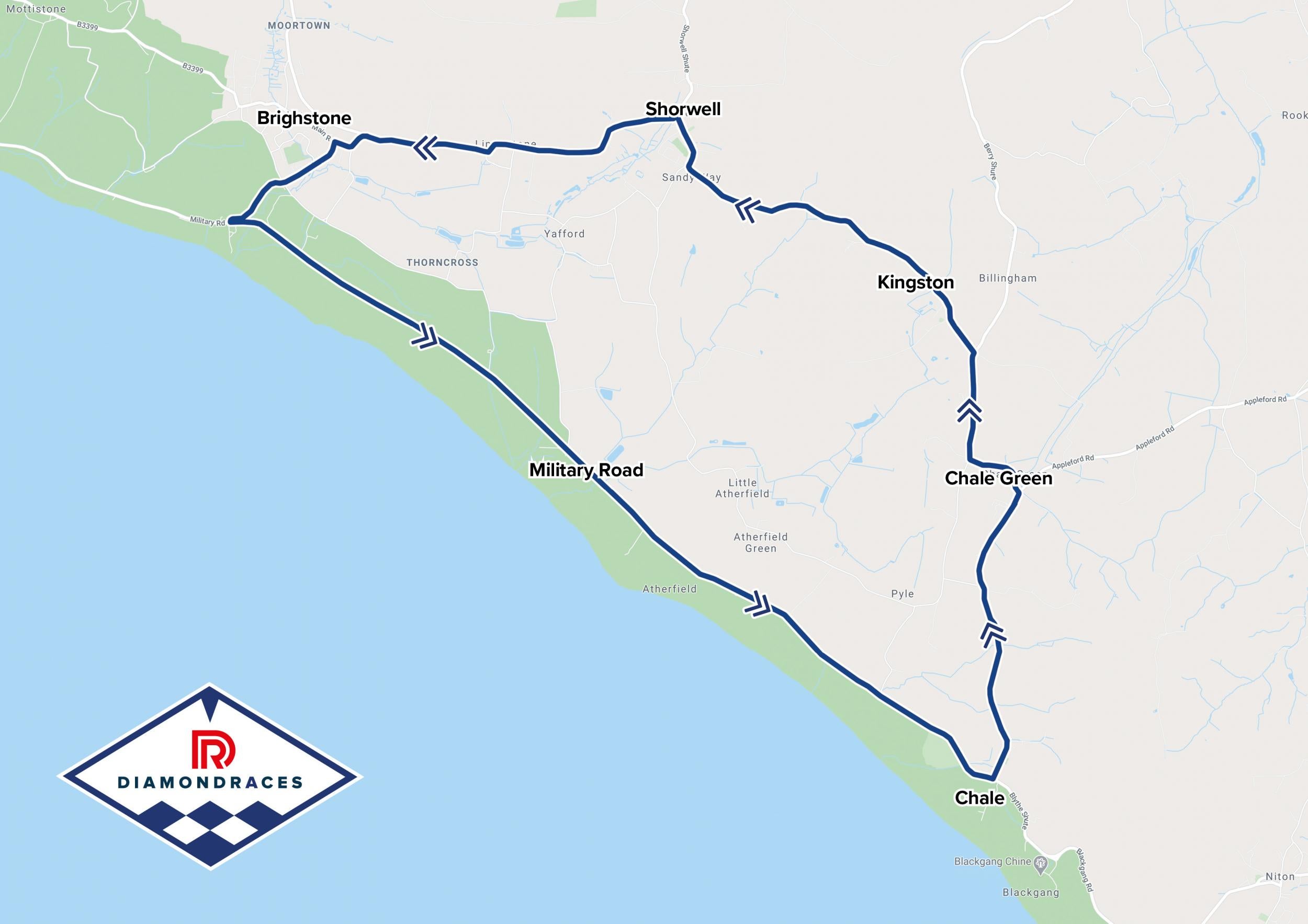 The course for the proposed Diamond Races event on the Isle of Wight