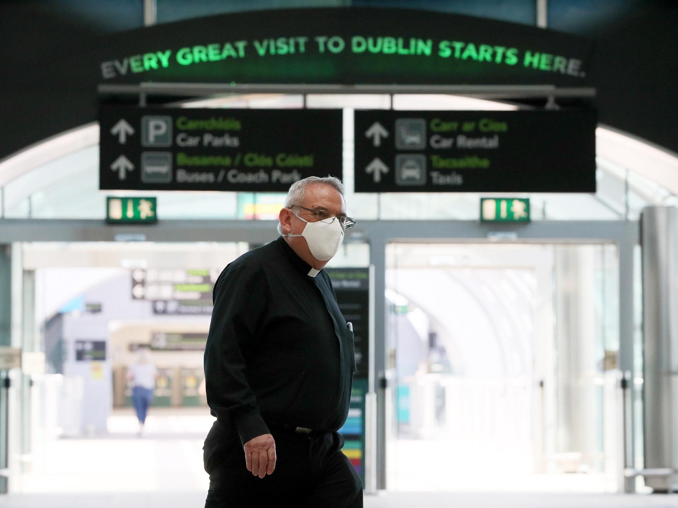 Dublin Airport, where the authorities are carrying checking holidaymakers's details