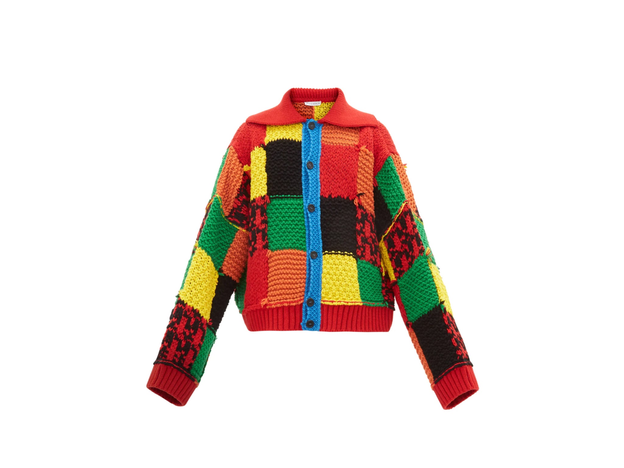 This colourful, patchwork cardigan was made popular after singer Harry Styles was seen wearing it